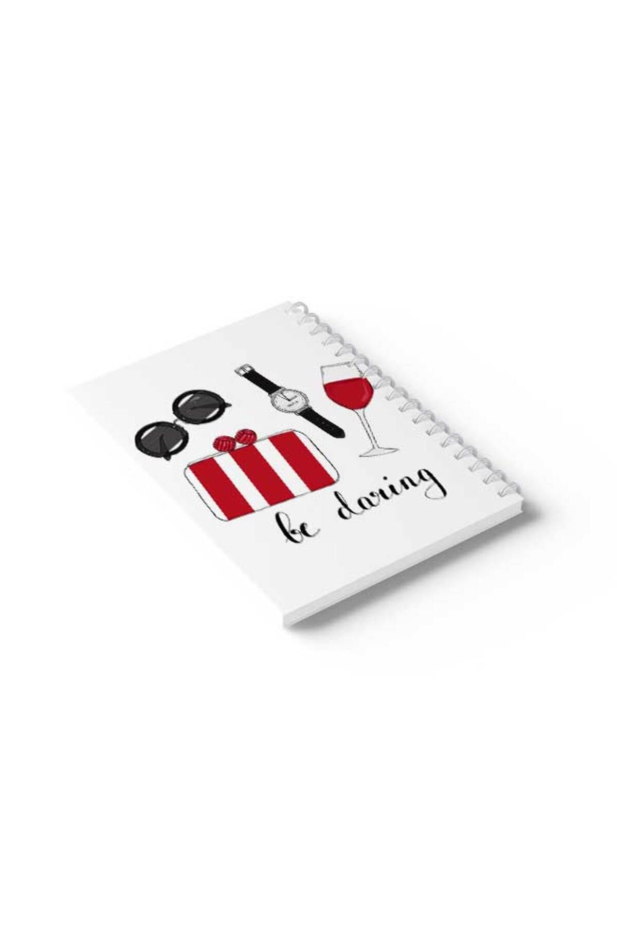 LOWHA-Spiral Notebook with Front and Back Hard Covers Featuring Be Daring Design 6