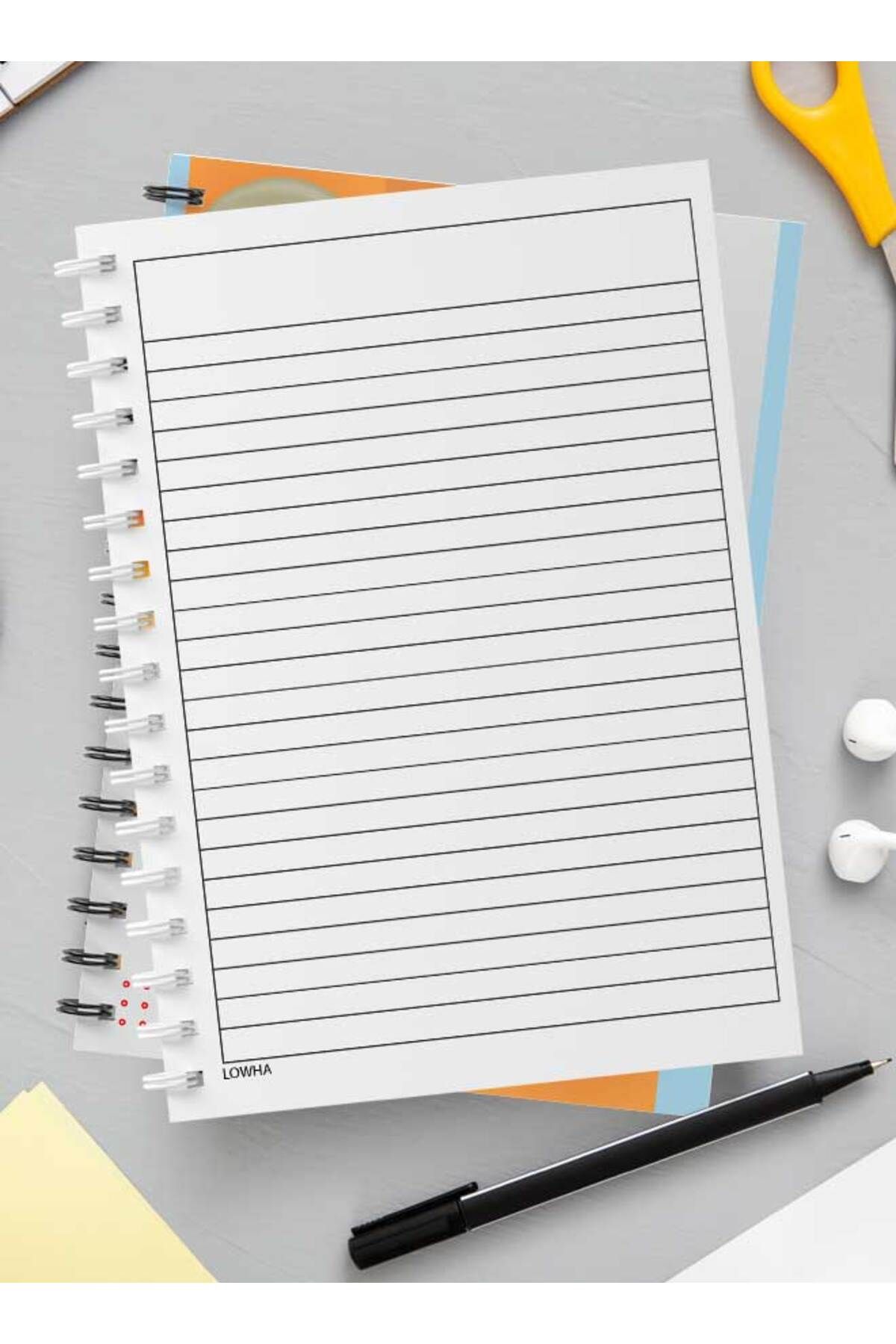 LOWHA-Spiral Notebook with Front and Back Hard Covers Featuring Circular Shapes & Gradient Design 3