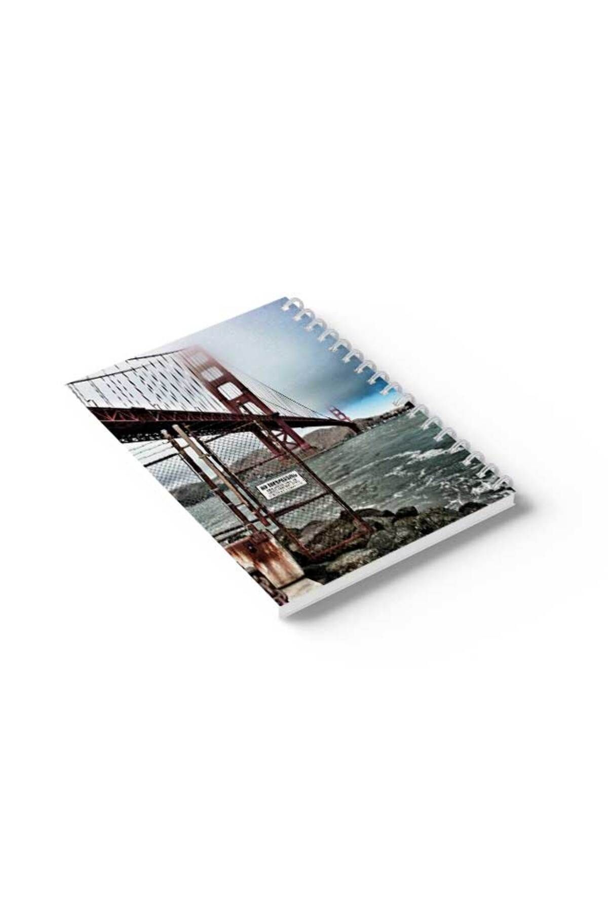 LOWHA-Spiral Notebook with Front and Back Hard Covers Featuring Golden Gate Bridge Design 6
