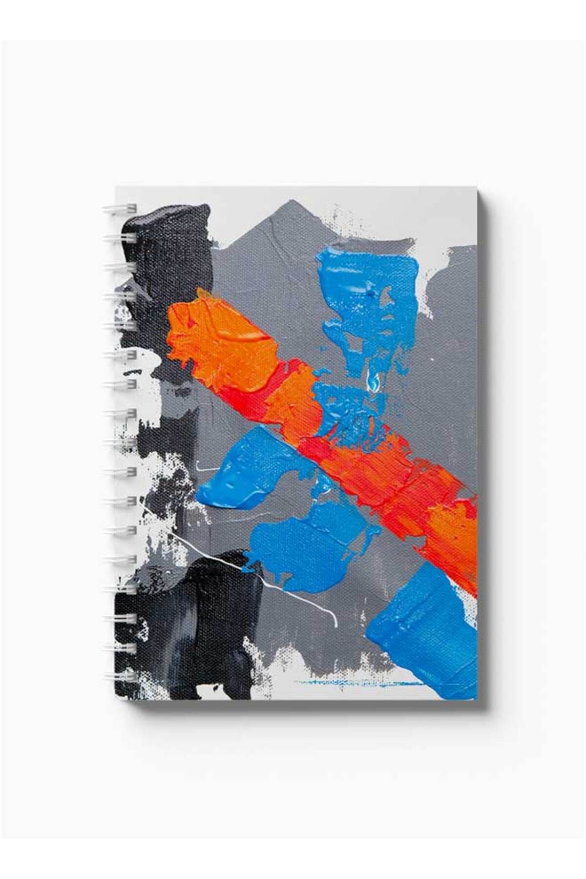 LOWHA-Spiral Notebook with Front and Back Hard Covers Featuring Colour Spot Design 5