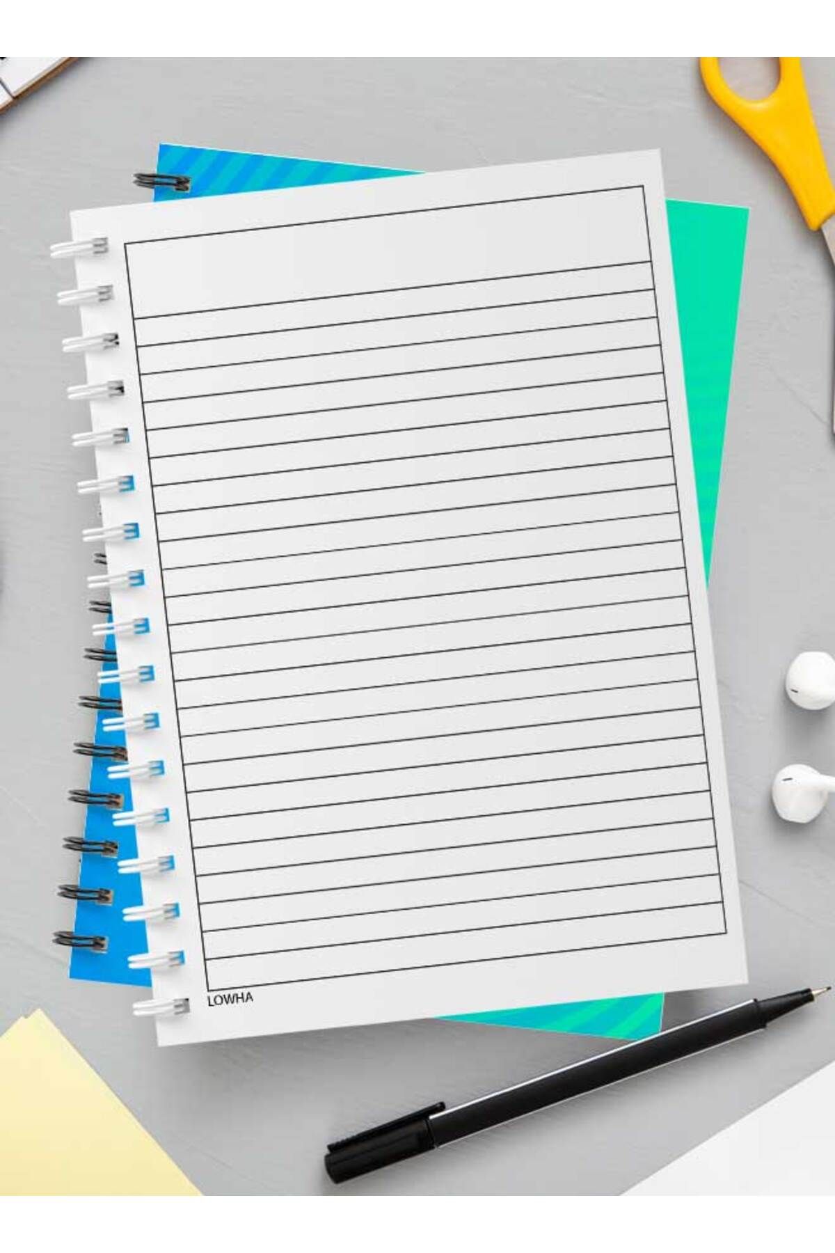LOWHA-Spiral Notebook with Front and Back Hard Covers Featuring Abstract Design 3