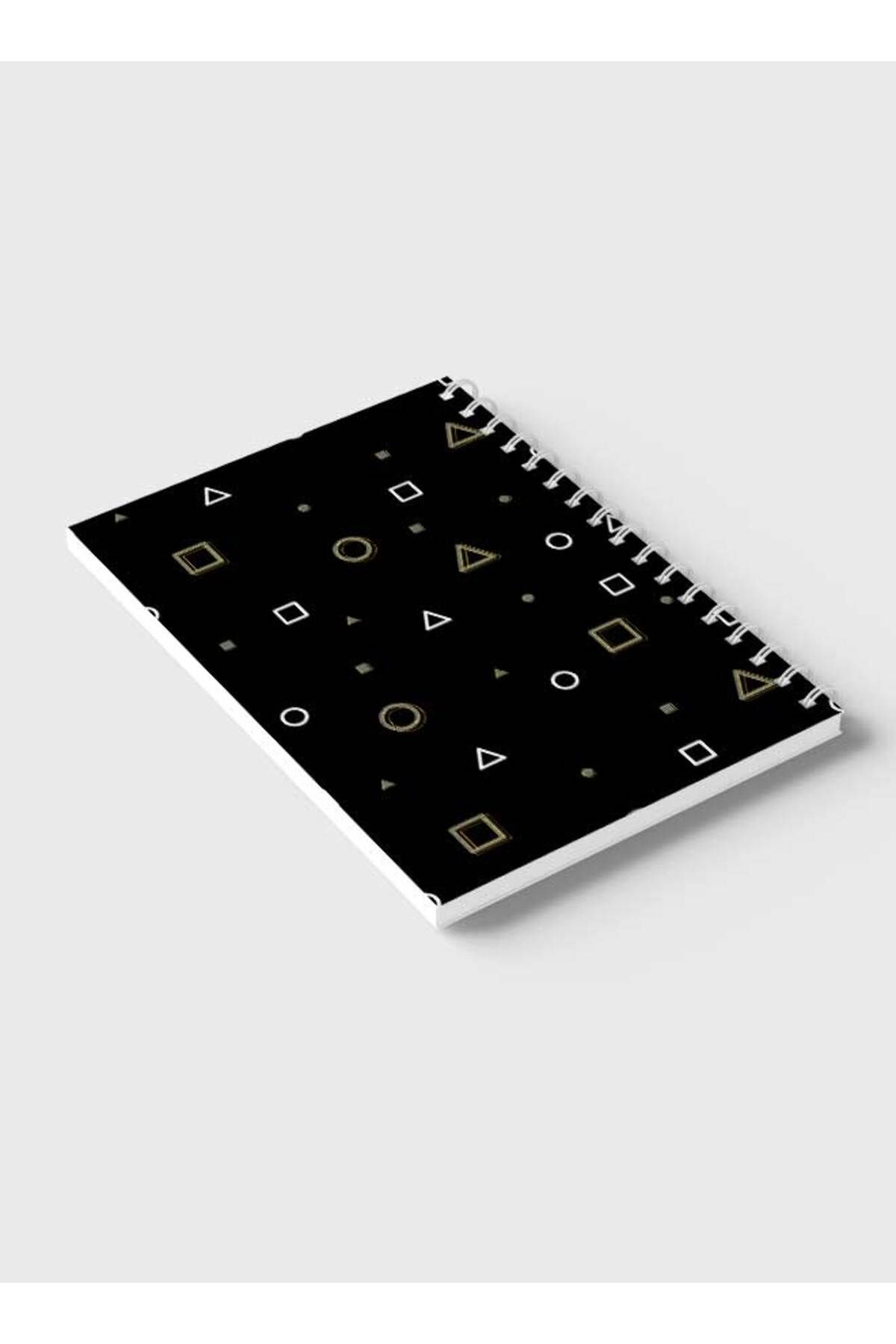 LOWHA-Spiral Notebook with Front and Back Hard Covers Featuring Squid Game Shapes Design 6