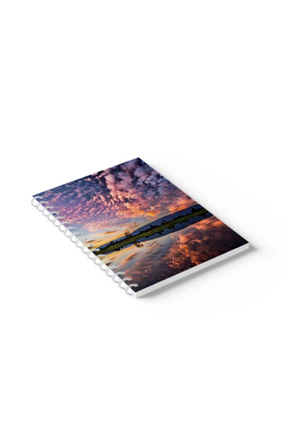 LOWHA-Spiral Notebook with Front and Back Hard Covers Featuring Sky with Clouds Design 2