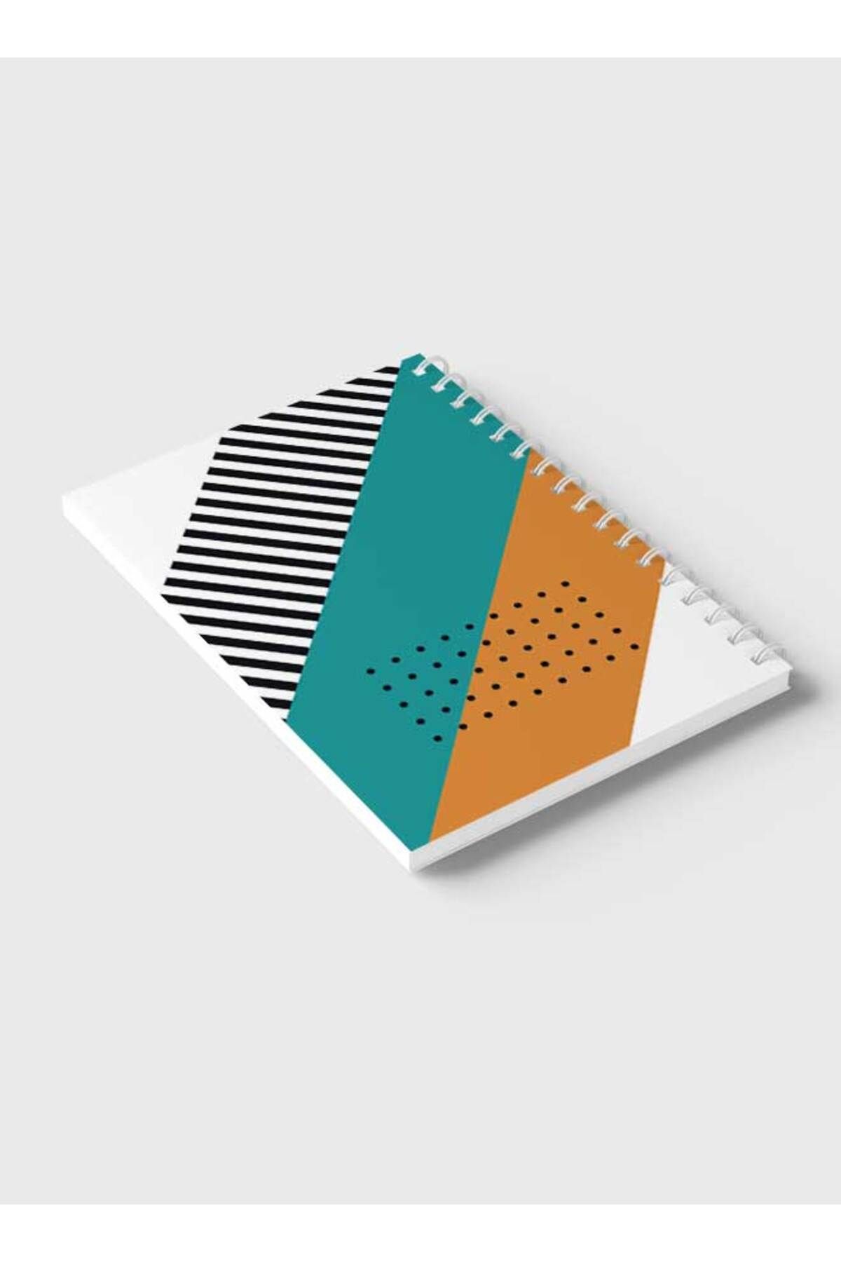 LOWHA-Spiral Notebook with Front and Back Hard Covers Featuring Abstract Stripes Design 6