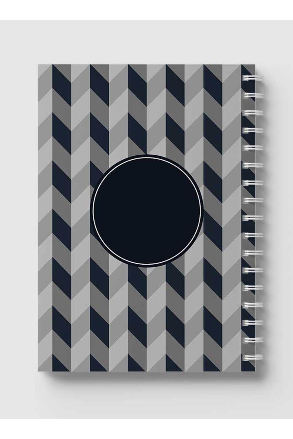 LOWHA-Spiral Notebook with Front and Back Hard Covers Featuring Polygonal Style Design 5