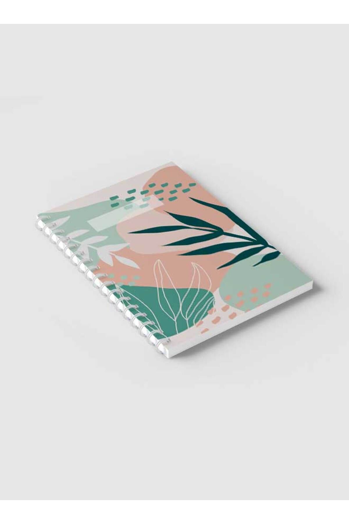 LOWHA-Spiral Notebook with Front and Back Hard Covers Featuring Abstract Leaves Design 2