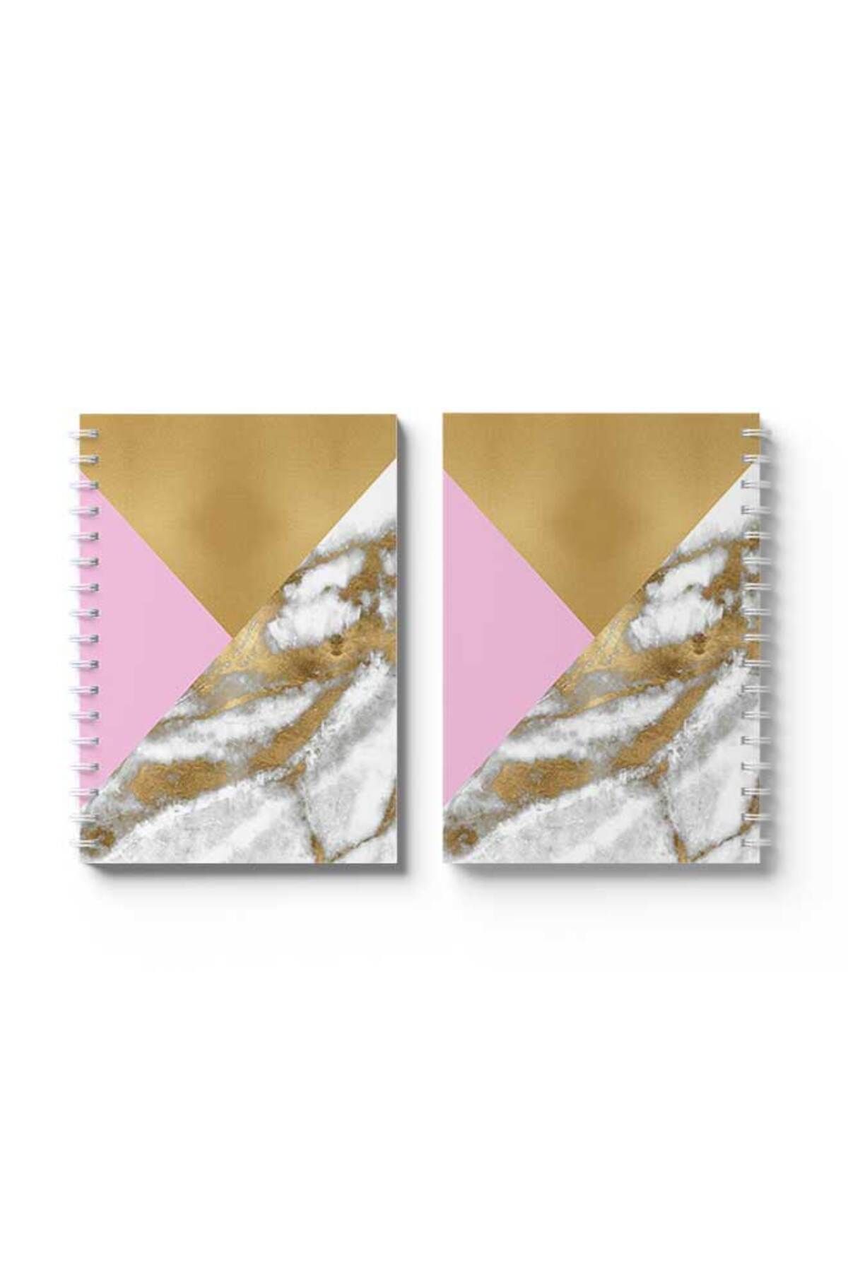 LOWHA-Spiral Notebook with Front and Back Hard Covers Featuring Colourful Shapes Design 4
