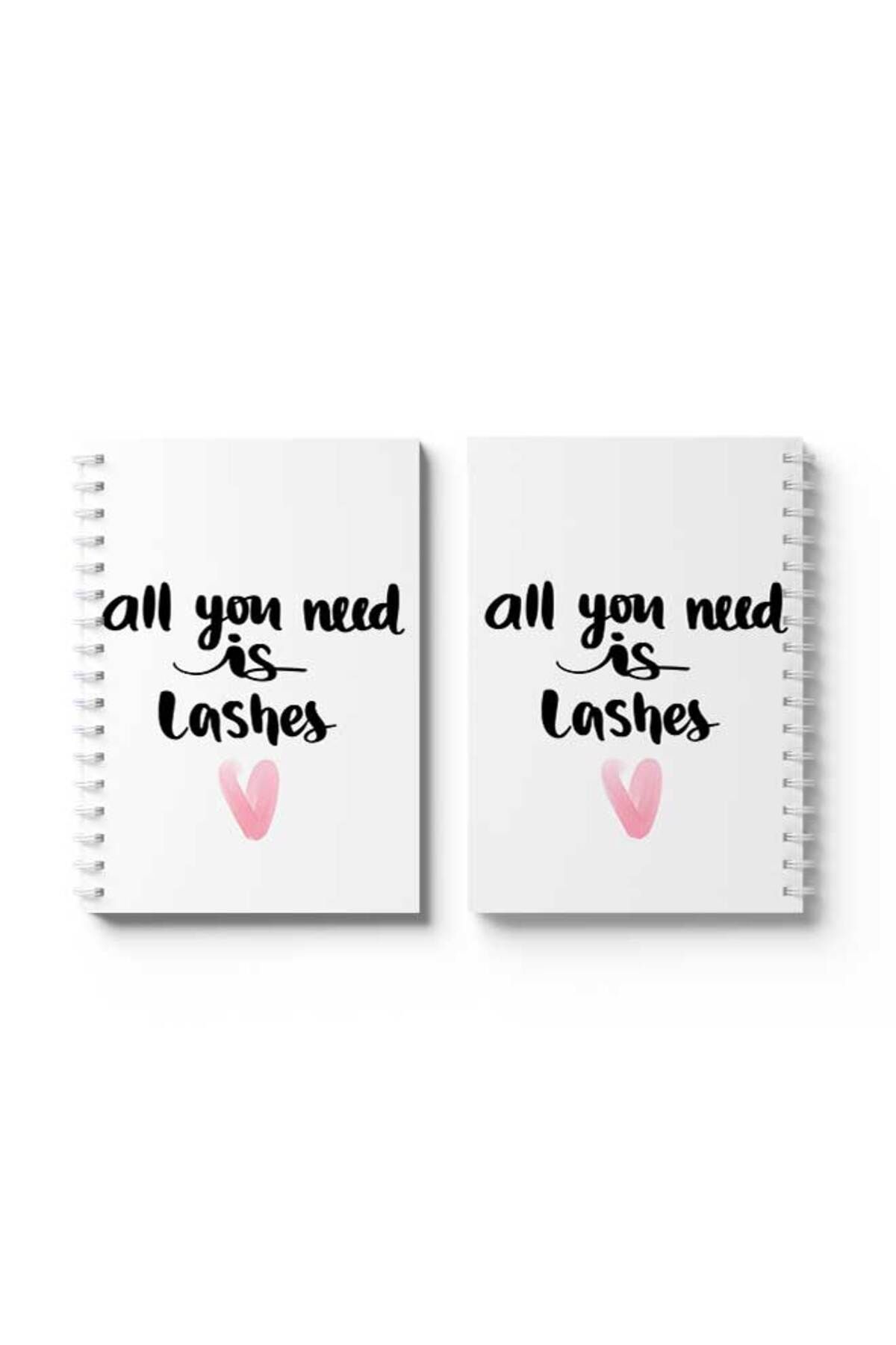 LOWHA-Spiral Notebook with Front and Back Hard Covers Featuring All You Need Is Lashes Design 4