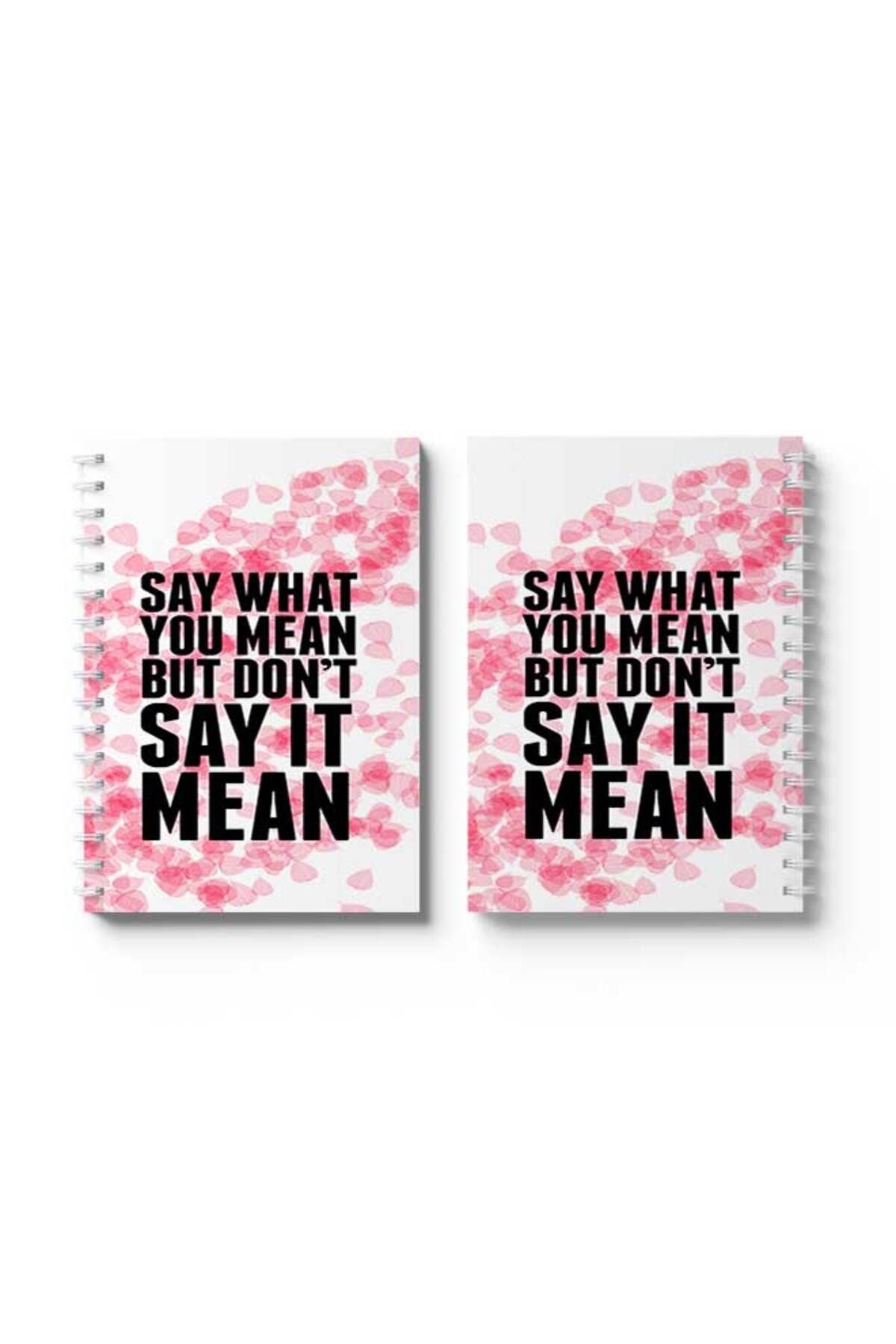 LOWHA-Spiral Notebook with Front and Back Hard Covers Featuring Say What You mean Design 4