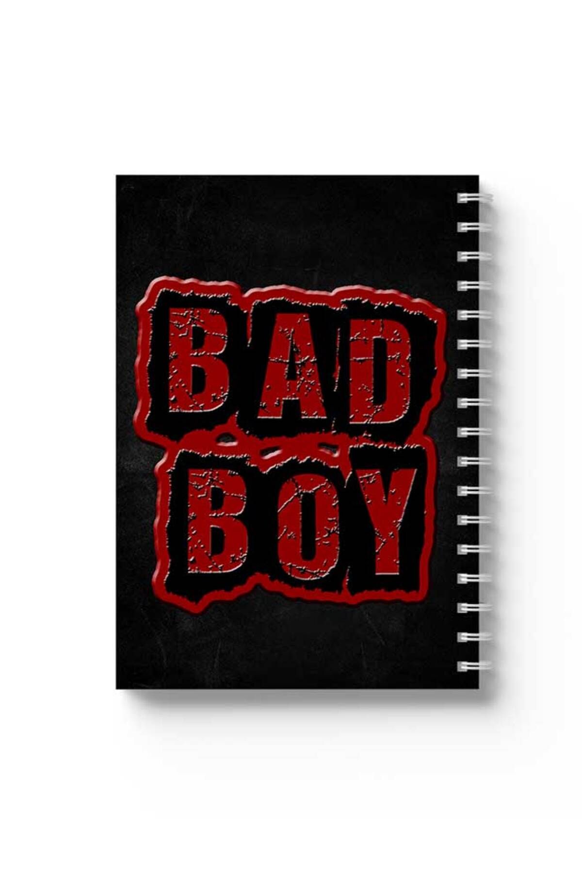 LOWHA-Spiral Notebook with Front and Back Hard Covers Featuring Bad Boy Design 1