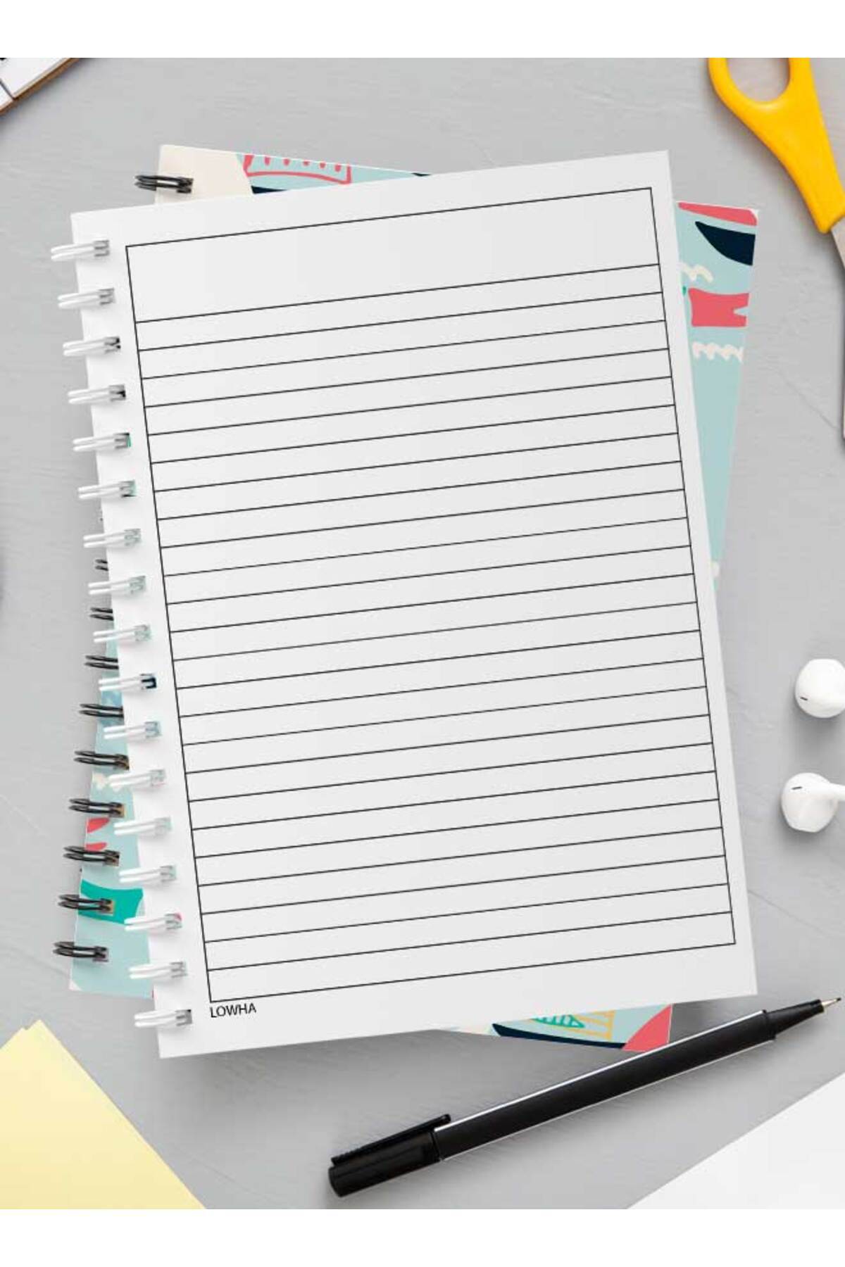 LOWHA-Spiral Notebook with Front and Back Hard Covers Featuring Sailboat Design 3