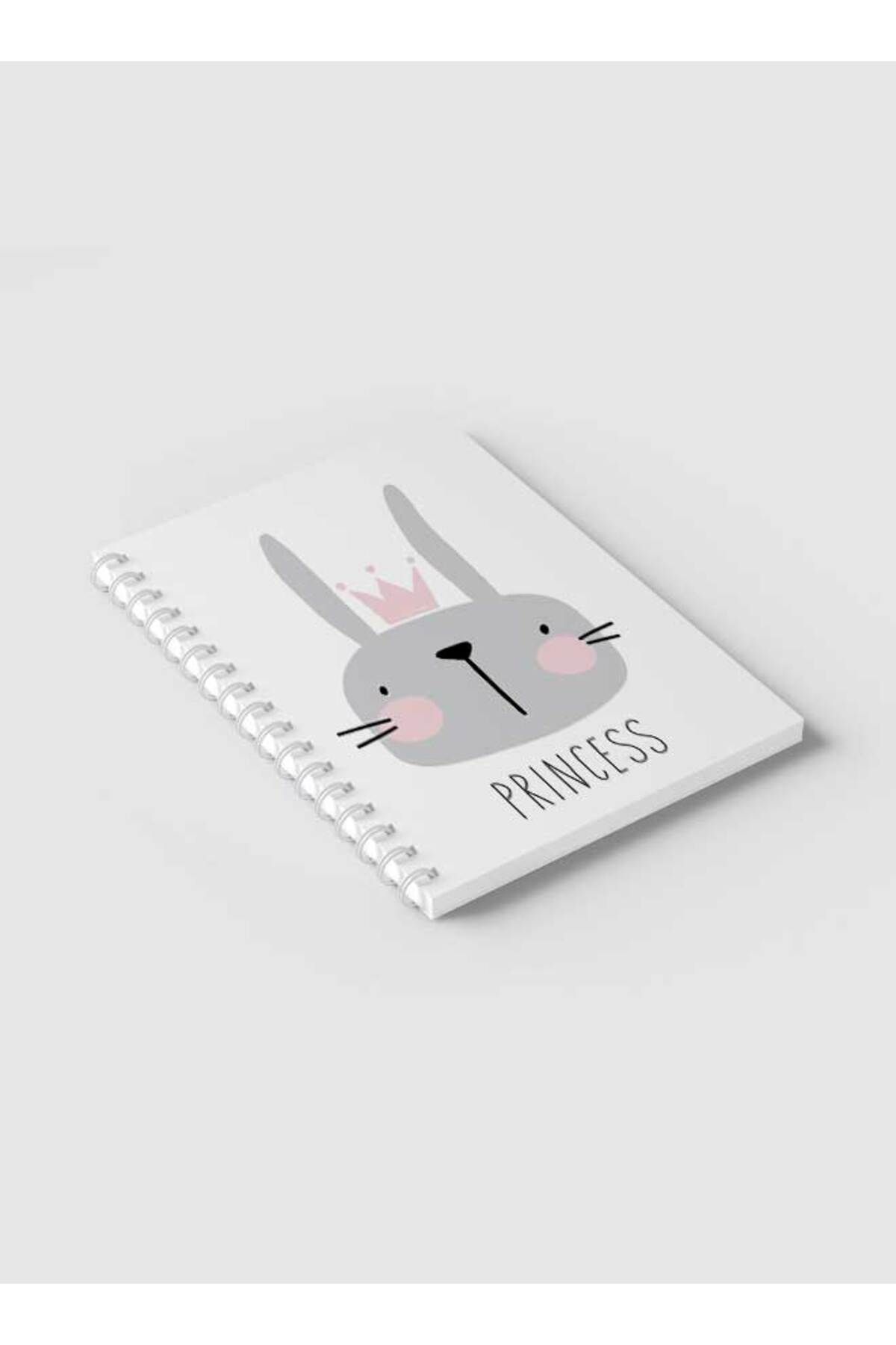 LOWHA-Spiral Notebook with Front and Back Hard Covers Featuring Rabbit Princess Design 2