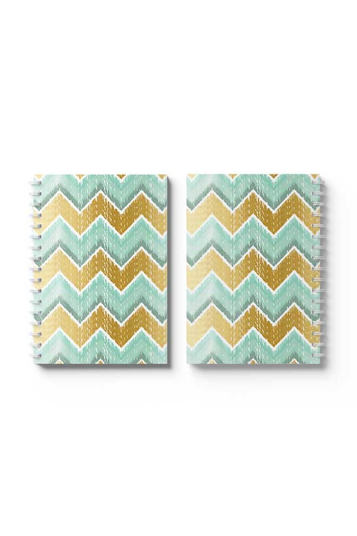 LOWHA-Spiral Notebook with Front and Back Hard Covers Featuring Zig Zag Design 4