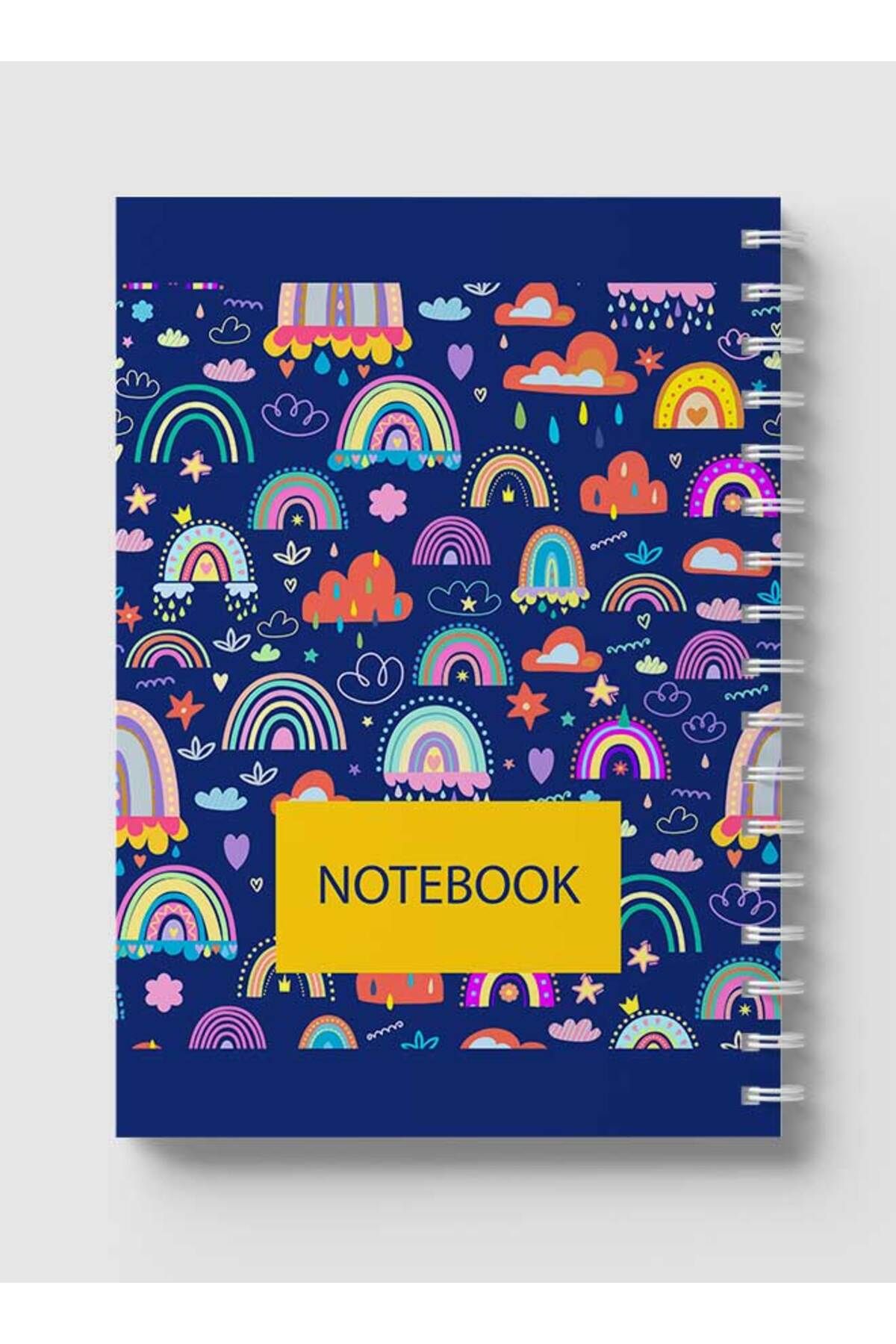 LOWHA-Spiral Notebook with Front and Back Hard Covers Featuring Boho Weather Design 5