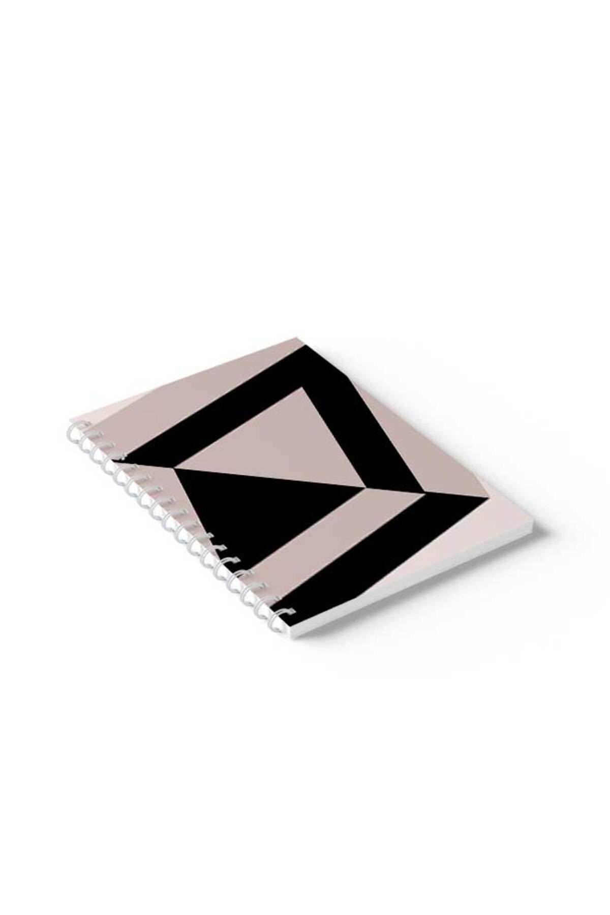 LOWHA-Spiral Notebook with Front and Back Hard Covers Featuring Black Triangle Design 2