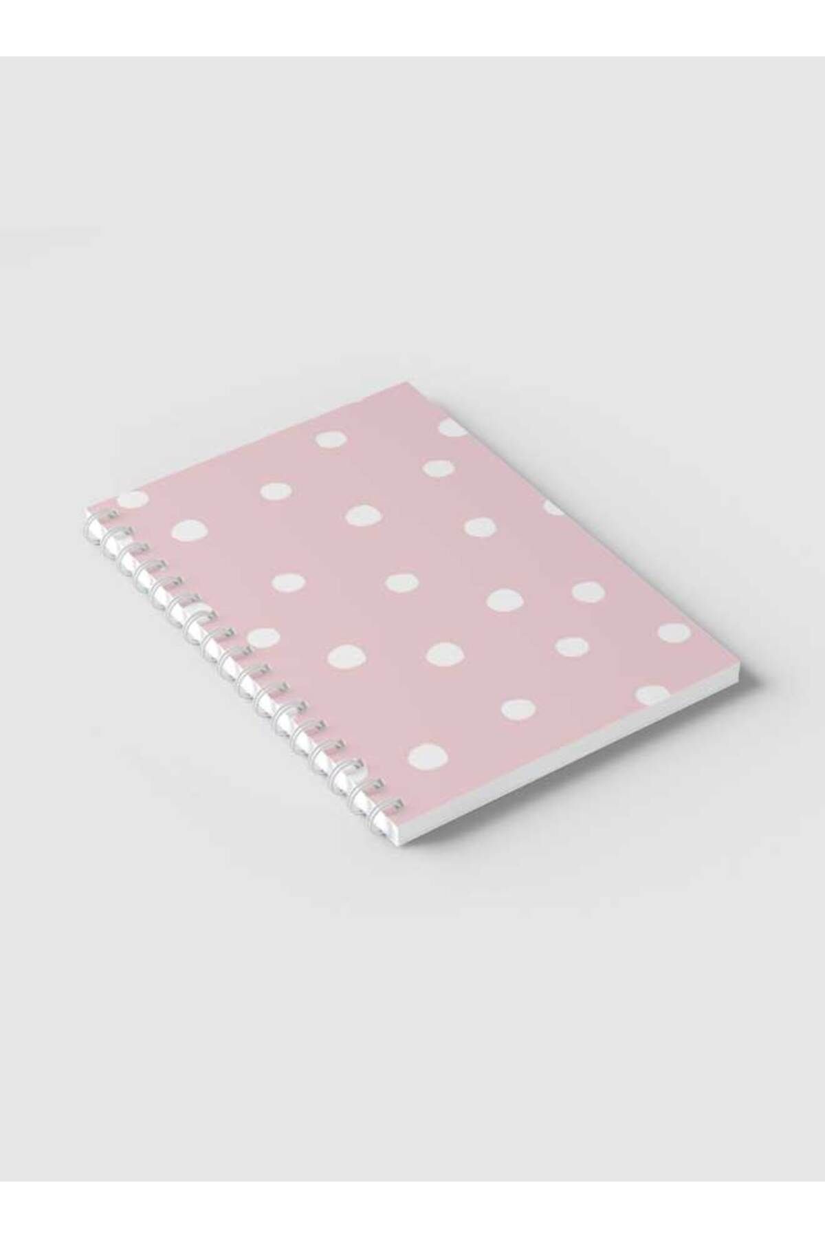 LOWHA-Spiral Notebook with Front and Back Hard Covers Featuring White Dots Design 2
