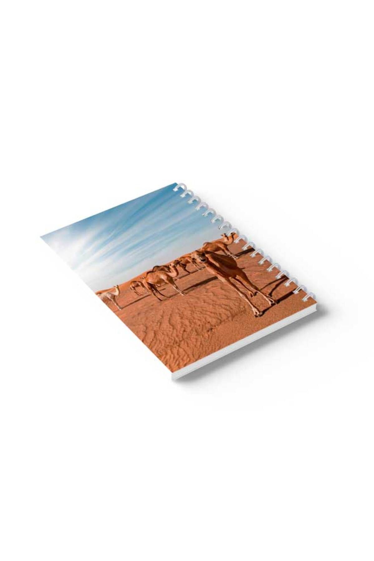LOWHA-Spiral Notebook with Front and Back Hard Covers Featuring Pack of Camels Design 6
