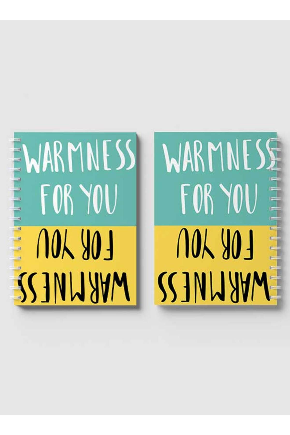 LOWHA-Spiral Notebook with Front and Back Hard Covers Featuring Warmness for You Text Design 4
