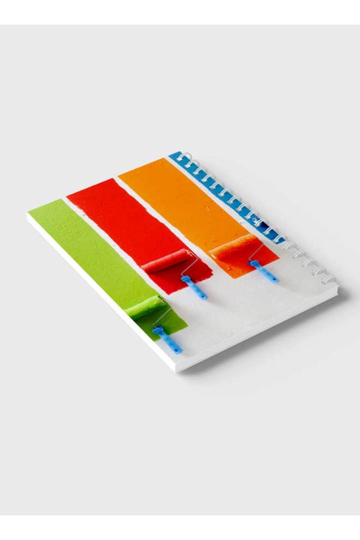 LOWHA-Spiral Notebook with Front and Back Hard Covers Featuring Paint Roll Brushes Design 6