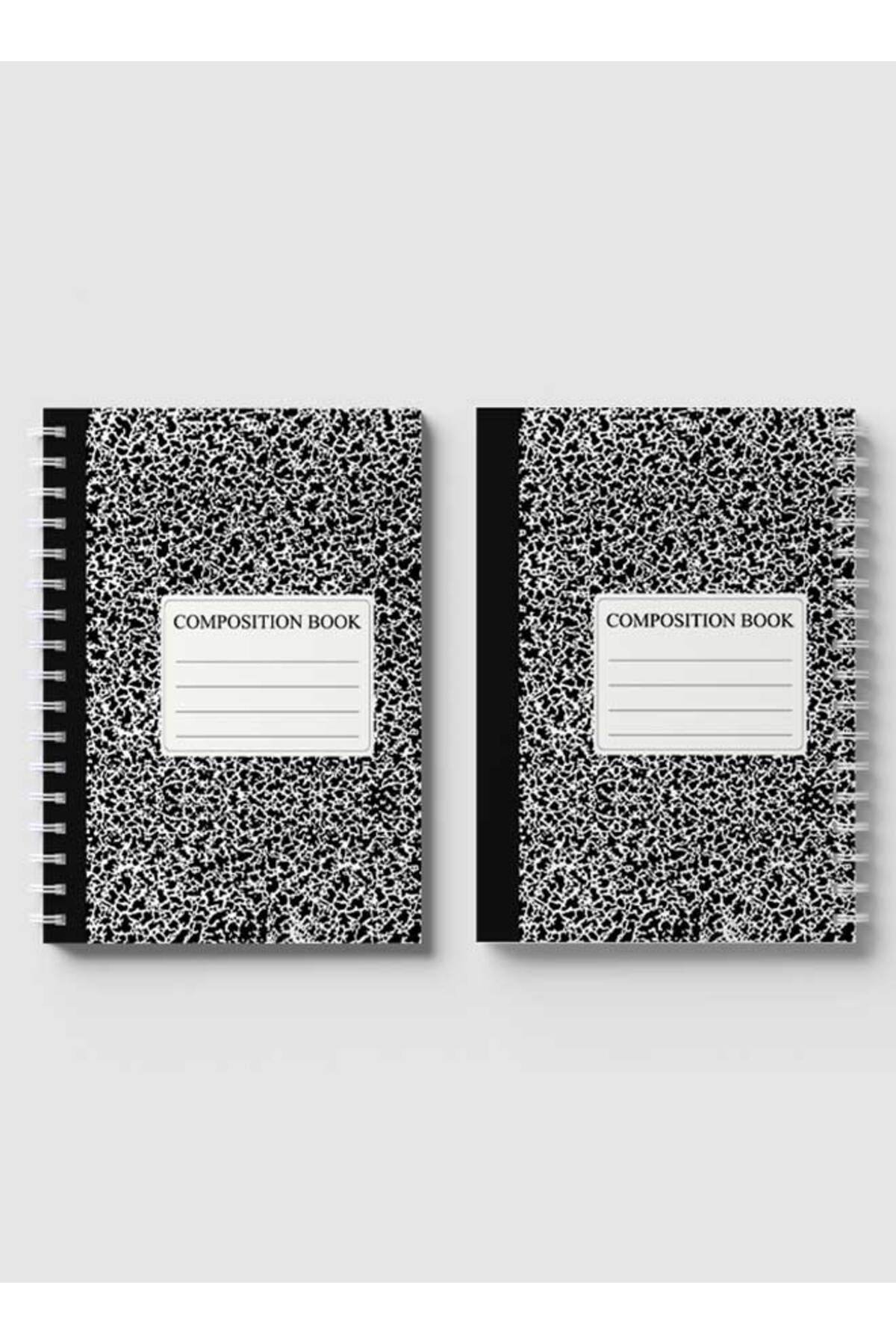 LOWHA-Spiral Notebook with Front and Back Hard Covers Featuring Composition Book Design 4