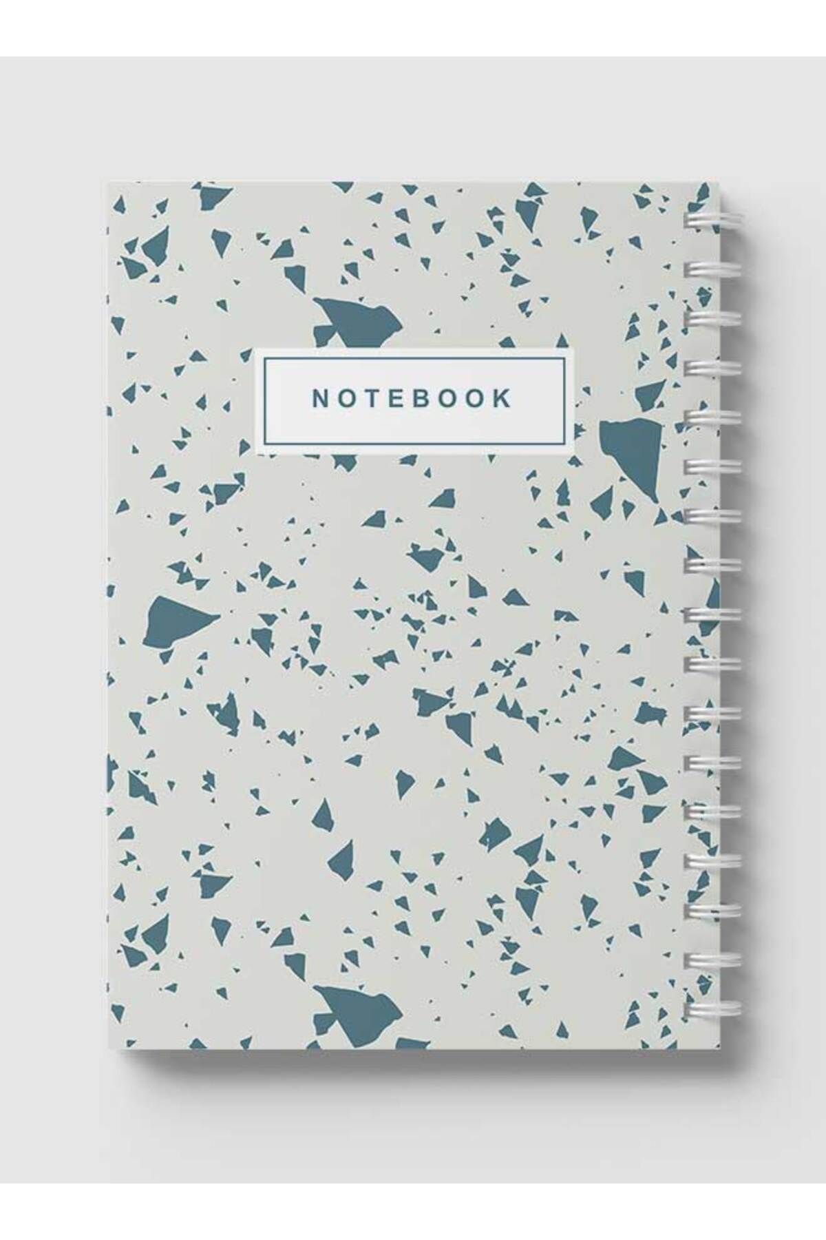 LOWHA-Spiral Notebook with Front and Back Hard Covers Featuring Terrazzo Abstract Design 5