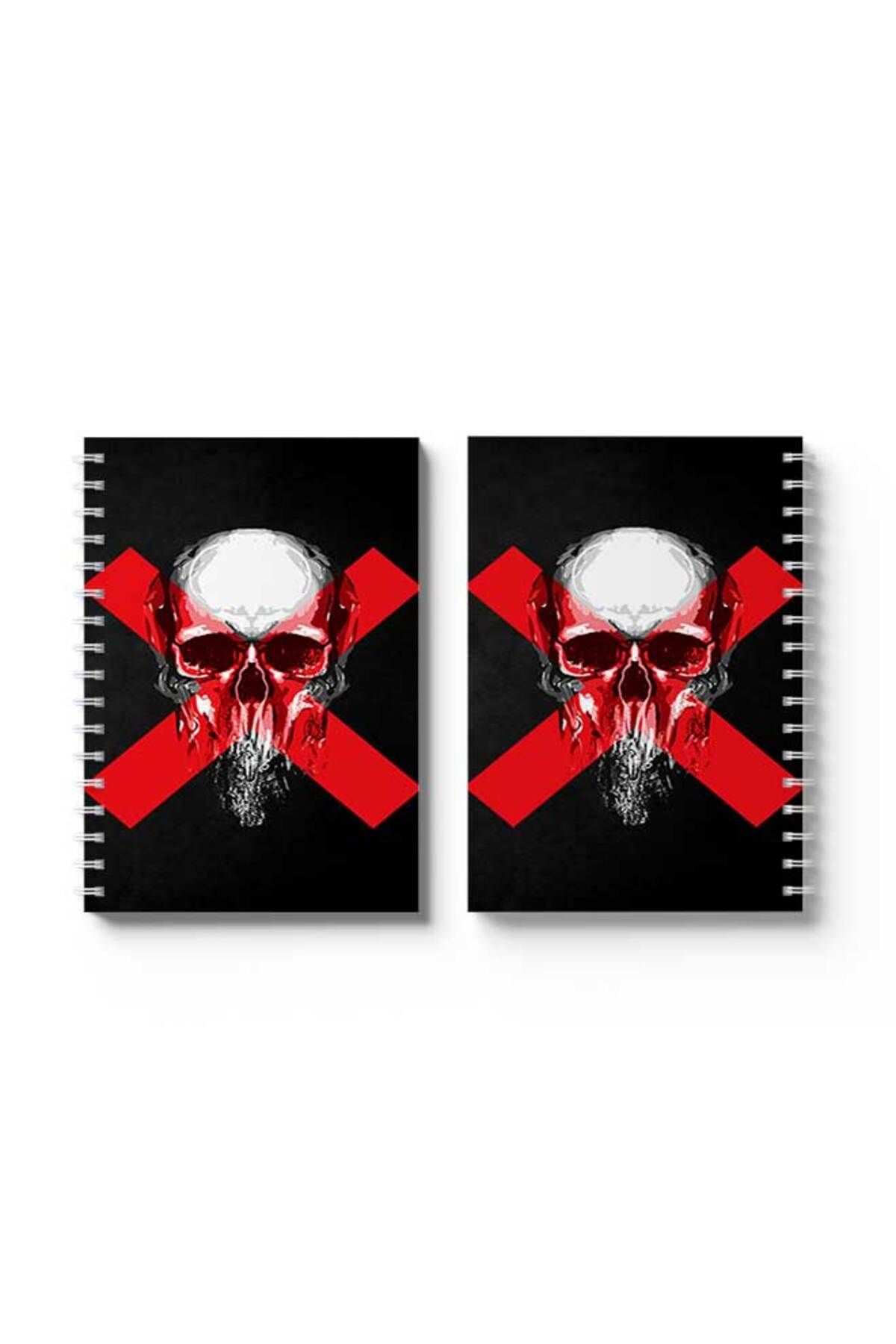 LOWHA-Spiral Notebook with Front and Back Hard Covers Featuring Danger Design 4