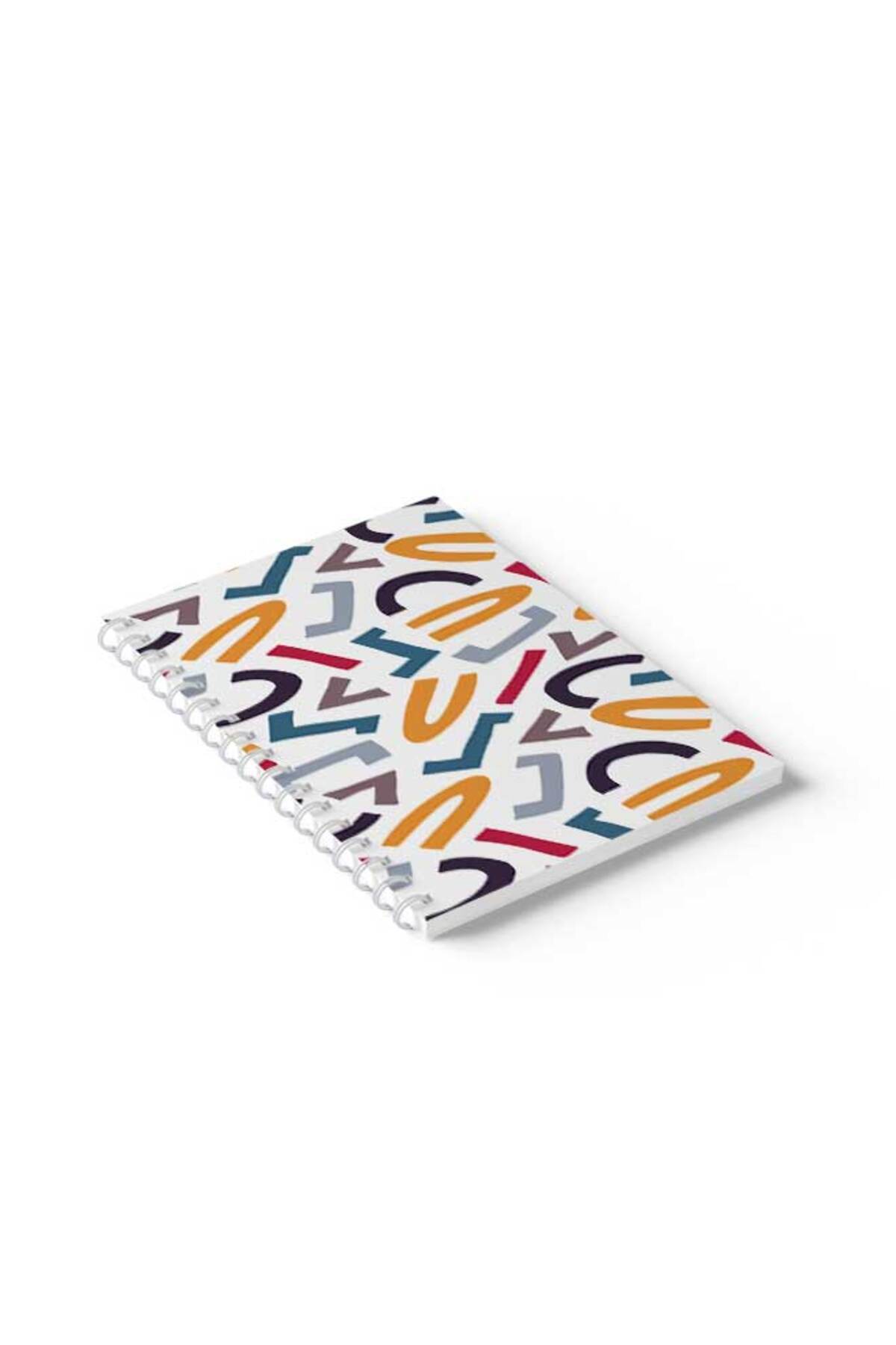 LOWHA-Spiral Notebook with Front and Back Hard Covers Featuring Shapes Design 2