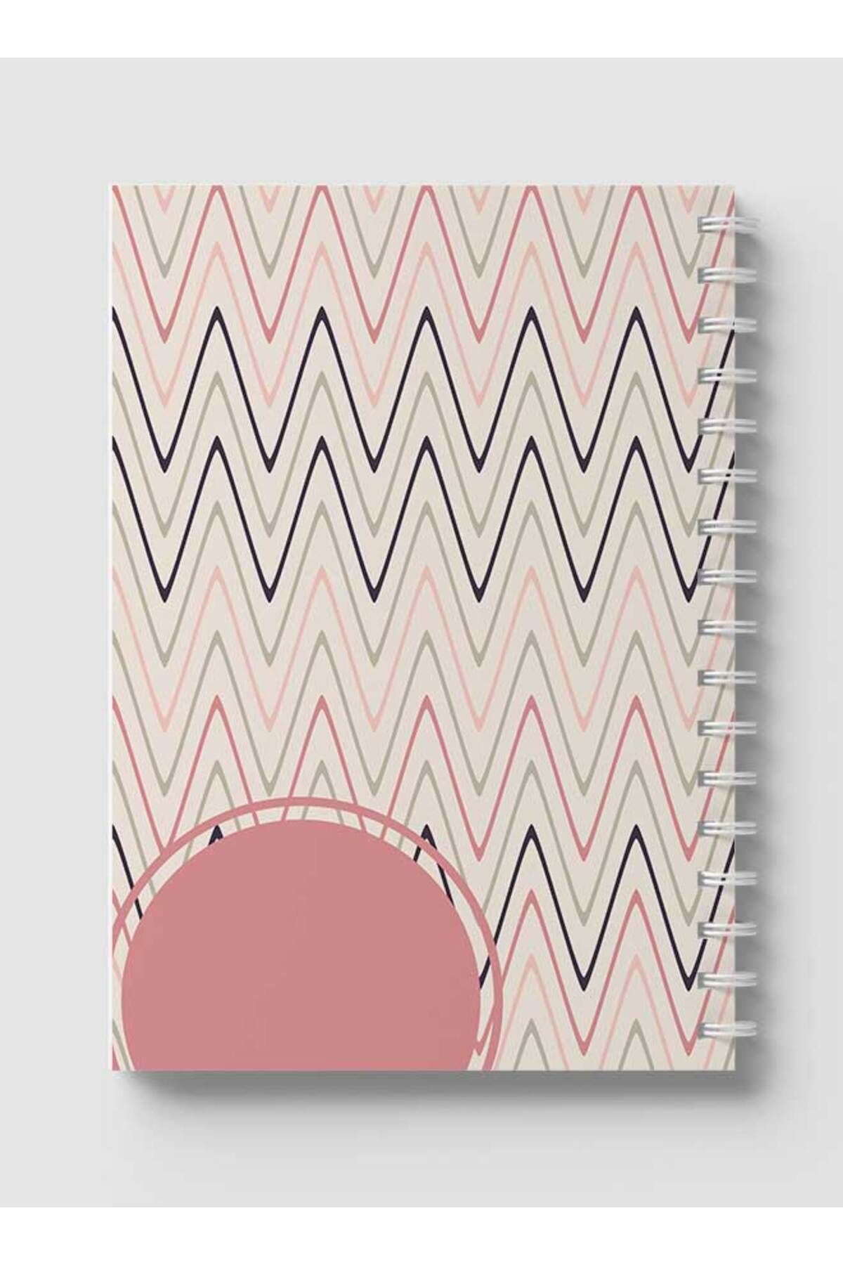 LOWHA-Spiral Notebook with Front and Back Hard Covers Featuring Graphic Waves Design 5