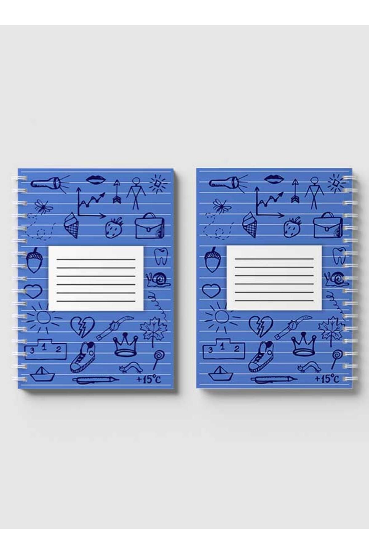 LOWHA-Spiral Notebook with Front and Back Hard Covers Featuring Back to School Lines Design 4