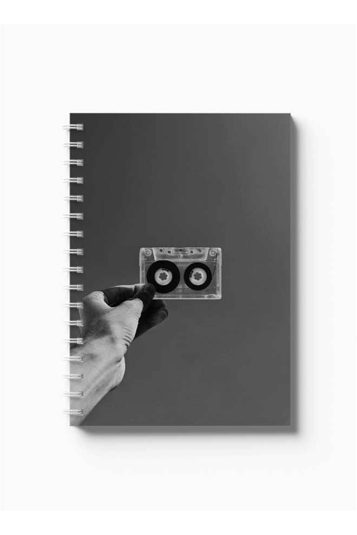 LOWHA-Spiral Notebook with Front and Back Hard Covers Featuring Old Tape Design 5