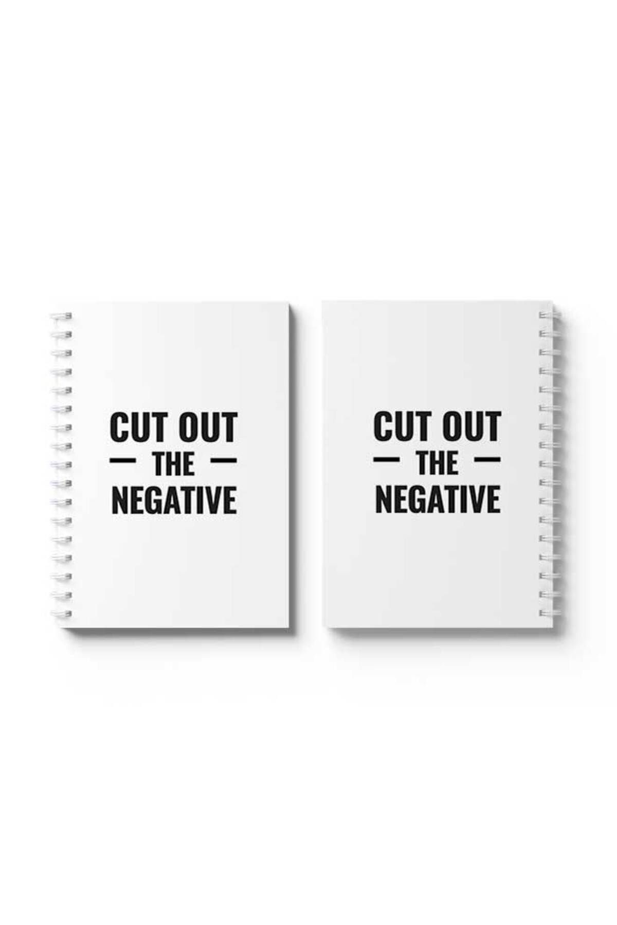 LOWHA-Spiral Notebook with Front and Back Hard Covers Featuring Cut Out the Negative Design 4