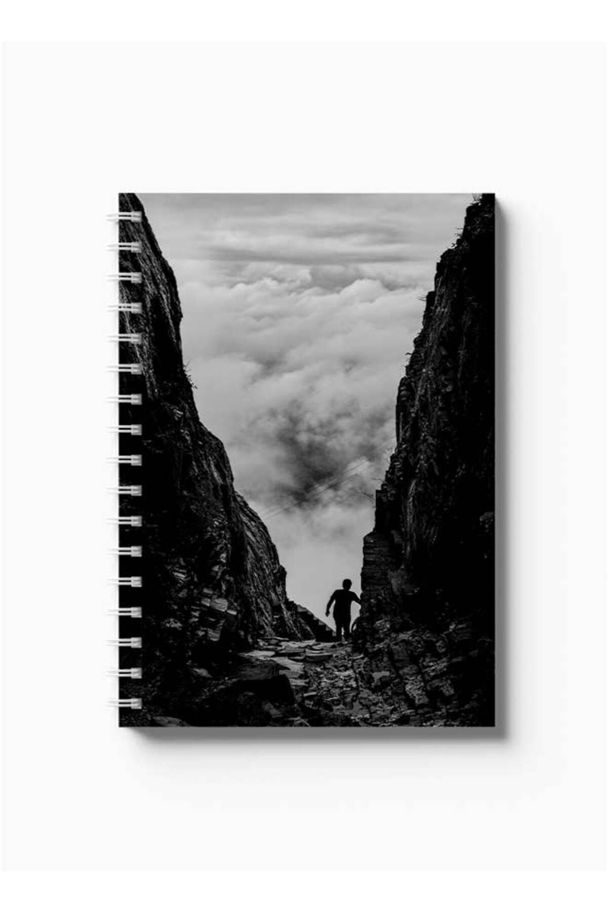 LOWHA-Spiral Notebook with Front and Back Hard Covers Featuring Through the Mountains Design 5
