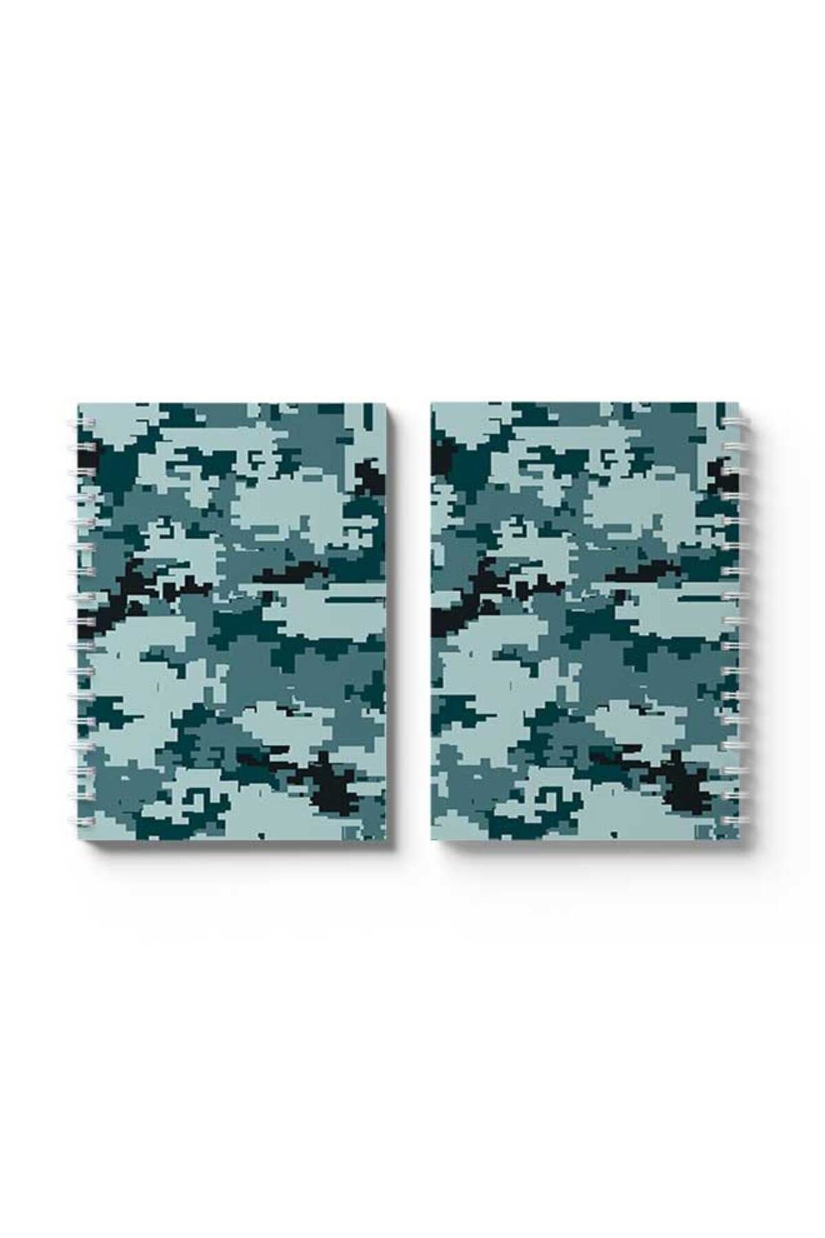 LOWHA-Spiral Notebook with Front and Back Hard Covers Featuring Pixels Design 4