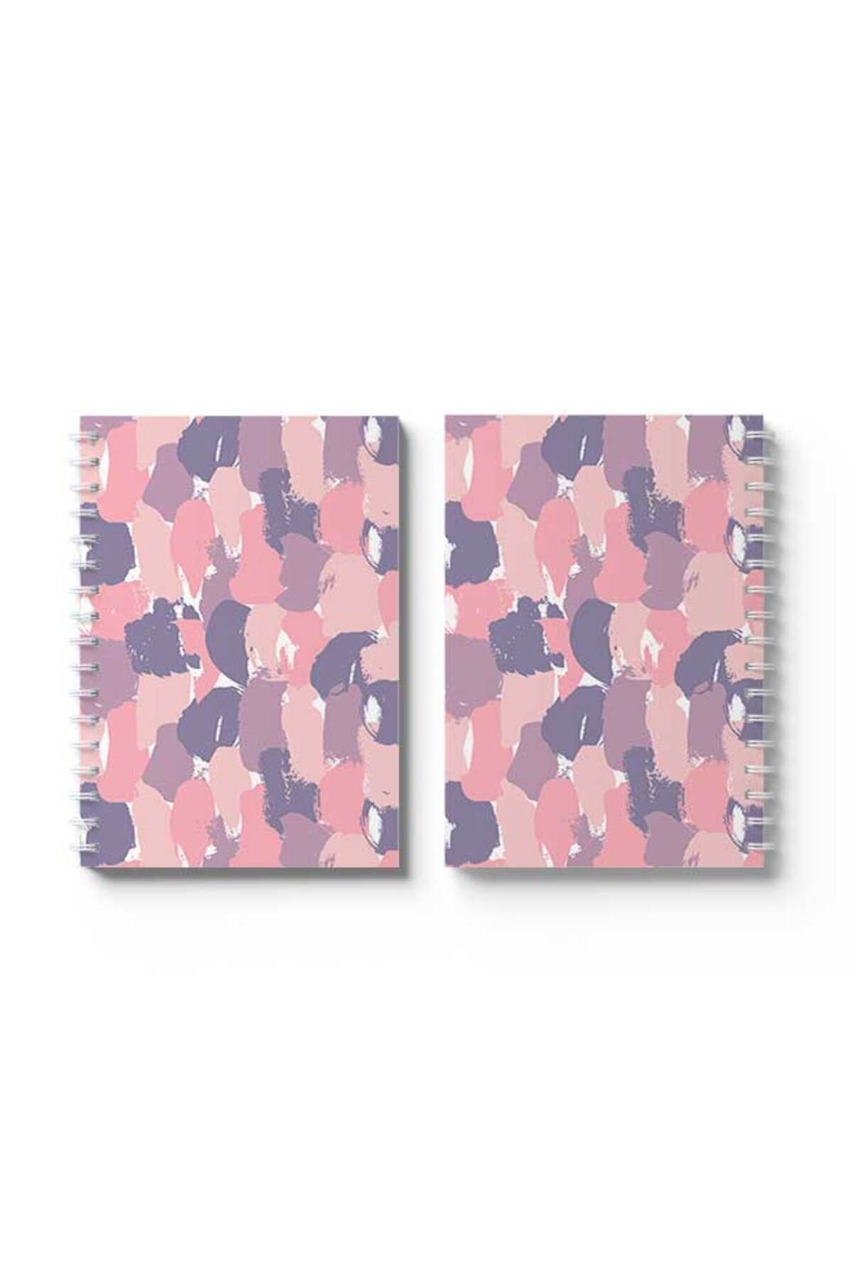 LOWHA-Spiral Notebook with Front and Back Hard Covers Featuring Colourful Shapes Design 4