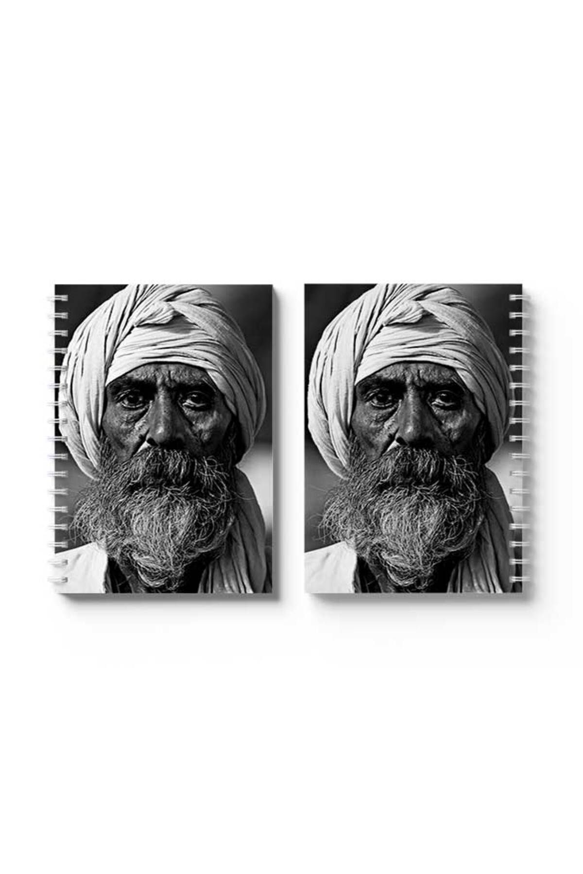 LOWHA-Spiral Notebook with Front and Back Hard Covers Featuring Wise Man Design 4