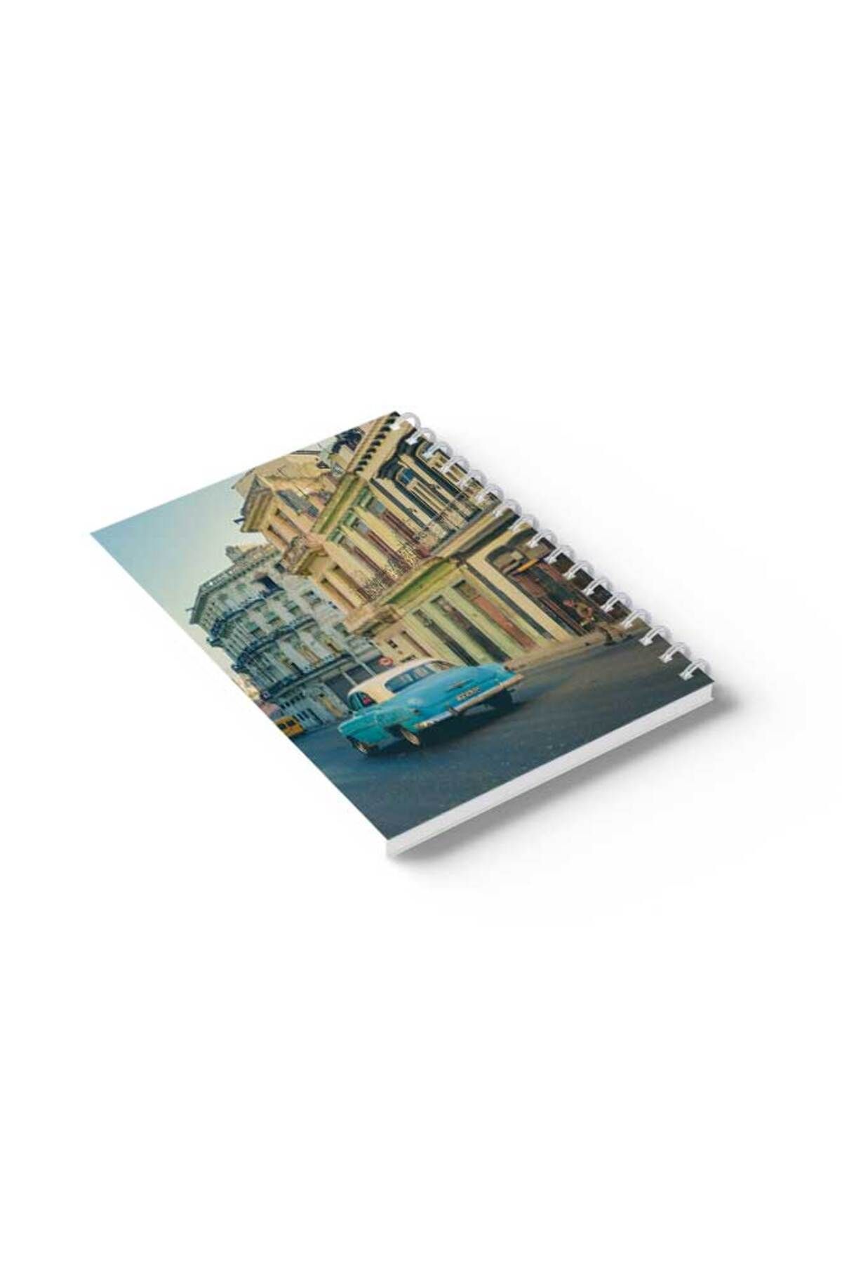 LOWHA-Spiral Notebook with Front and Back Hard Covers Featuring Colourful Streets Design 6