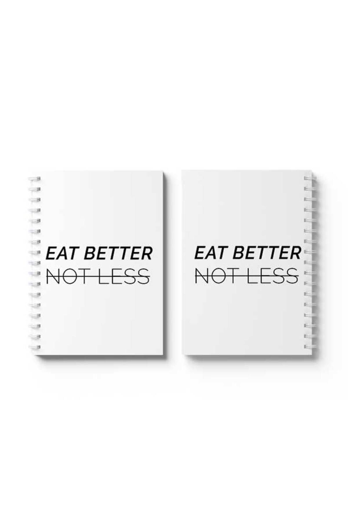 LOWHA-Spiral Notebook with Front and Back Hard Covers Featuring Eat Better Not Less Design 4