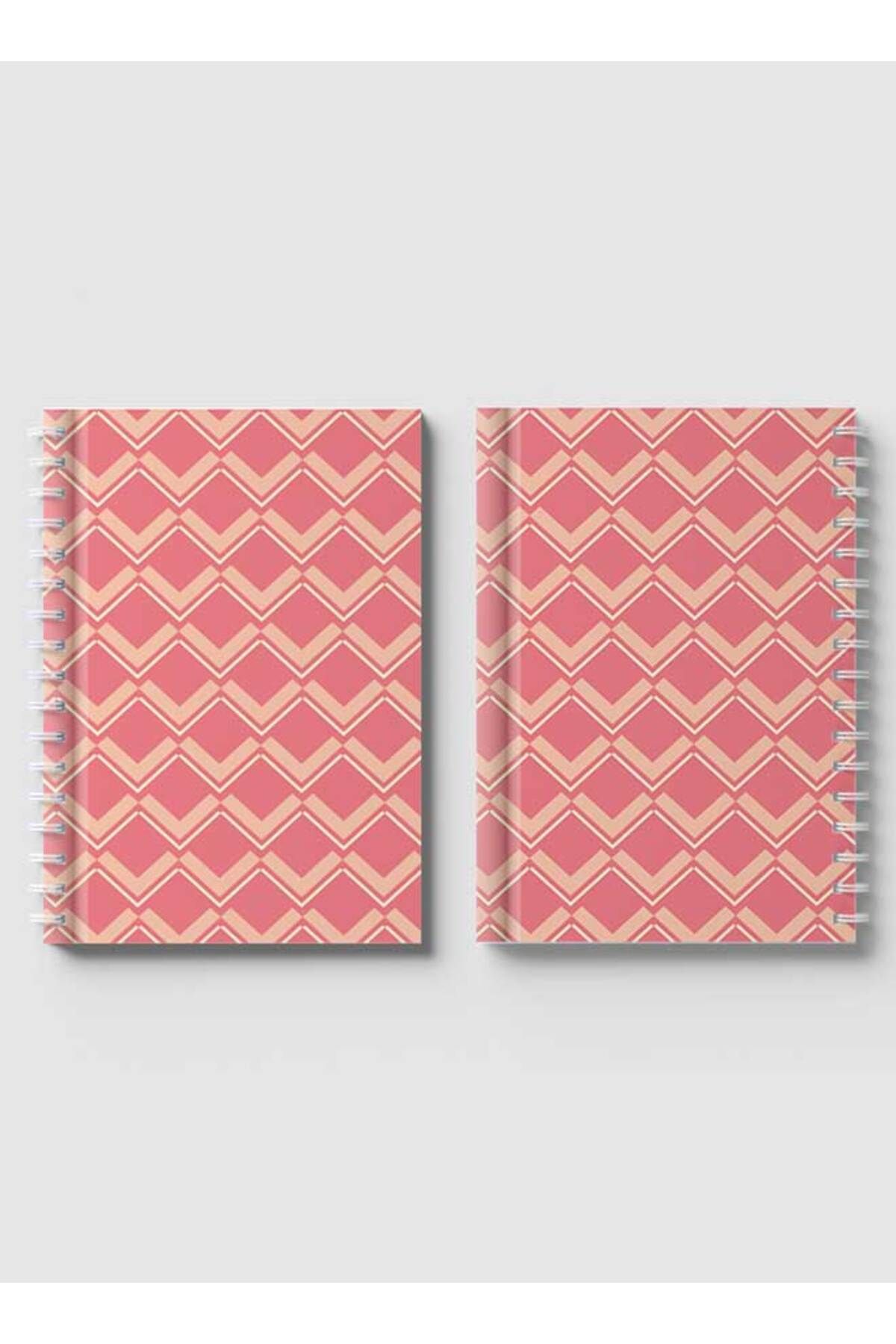 LOWHA-Spiral Notebook with Front and Back Hard Covers Featuring Abstract V Line Design 4