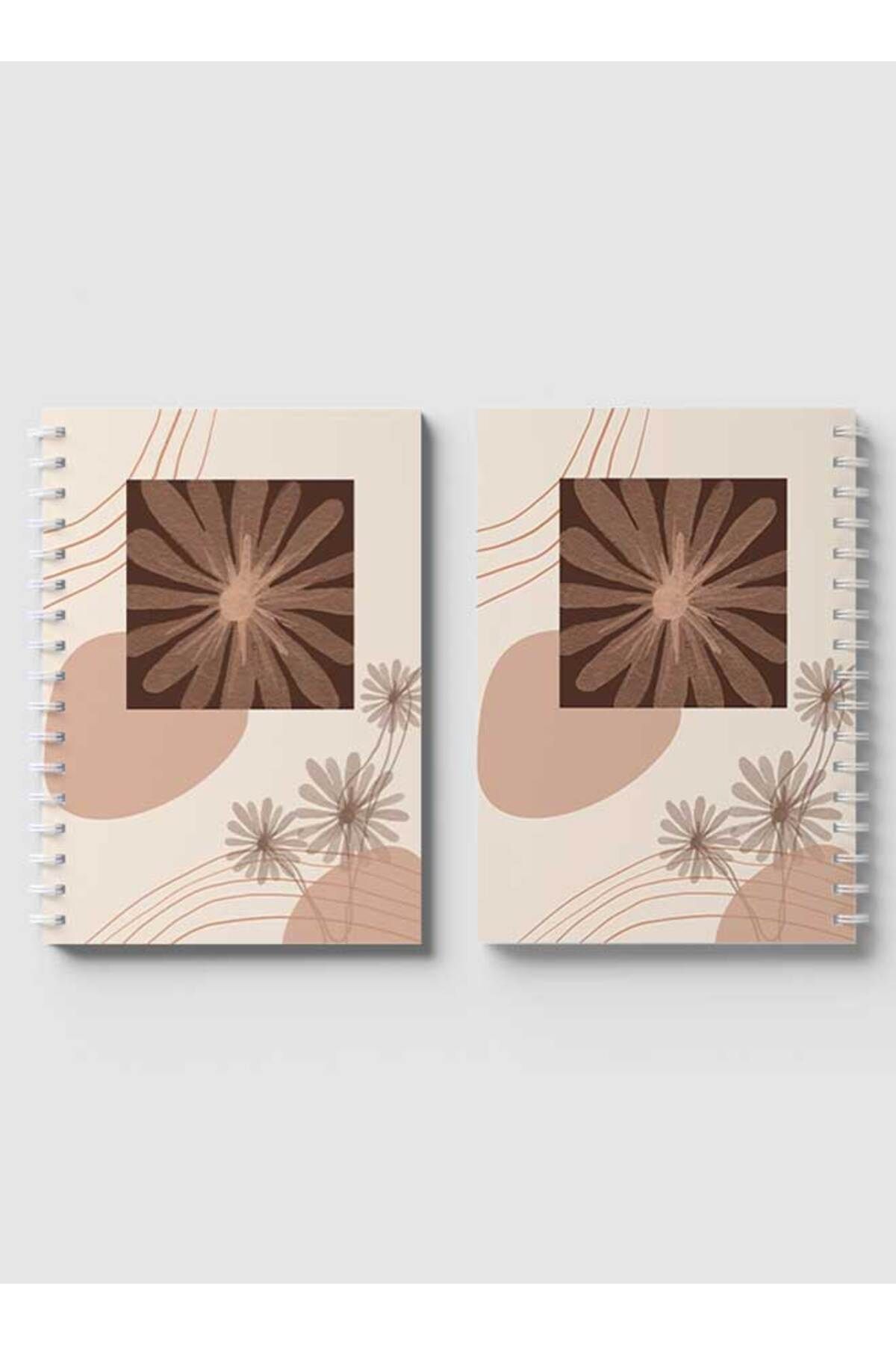LOWHA-Spiral Notebook with Front and Back Hard Covers Featuring Boho Design 4