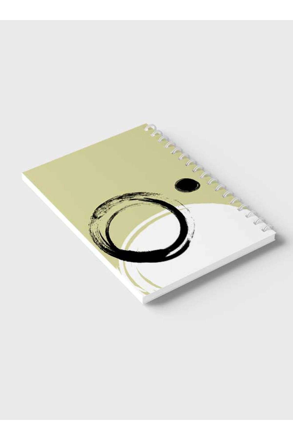 LOWHA-Spiral Notebook with Front and Back Hard Covers Featuring Circles & Dot Abstract Design 6