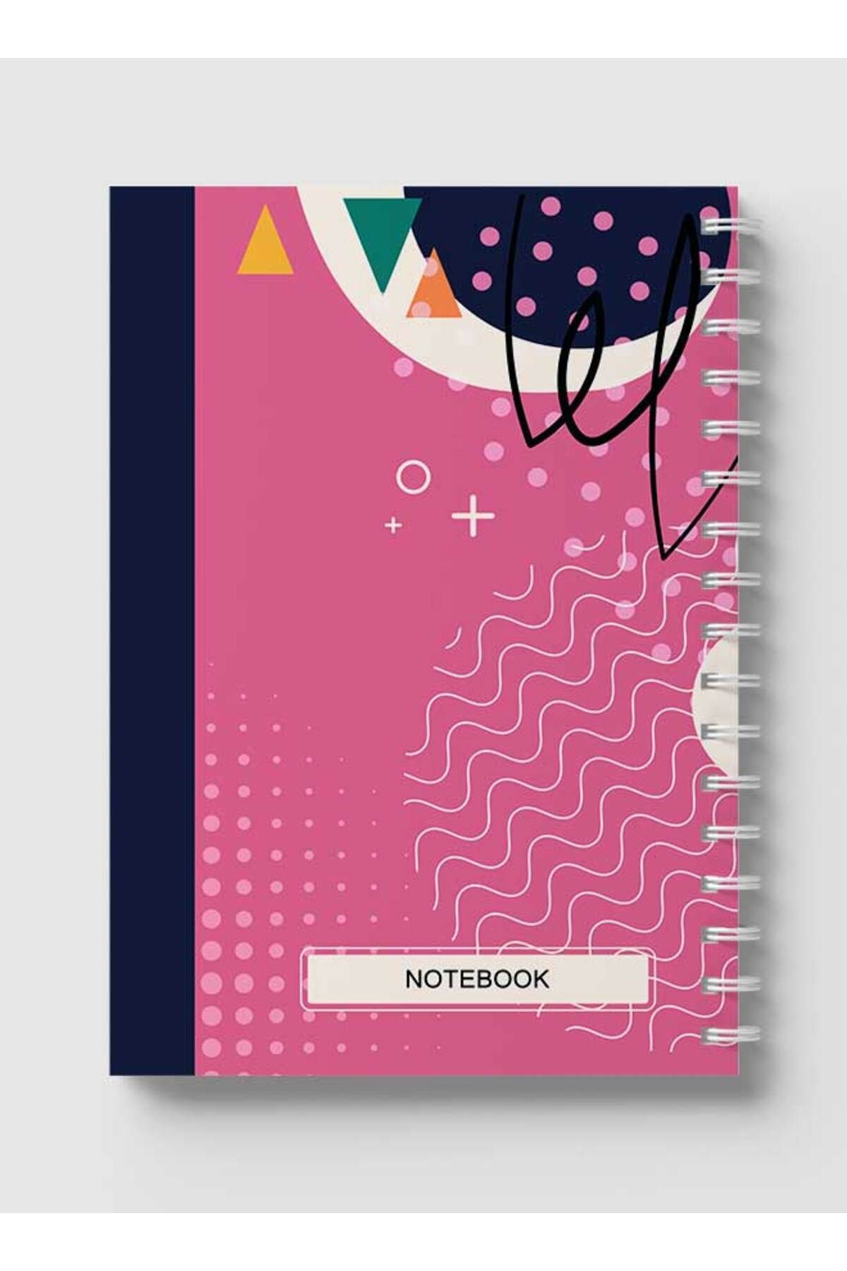 LOWHA-Spiral Notebook with Front and Back Hard Covers Featuring Abstract Geometric Design 5