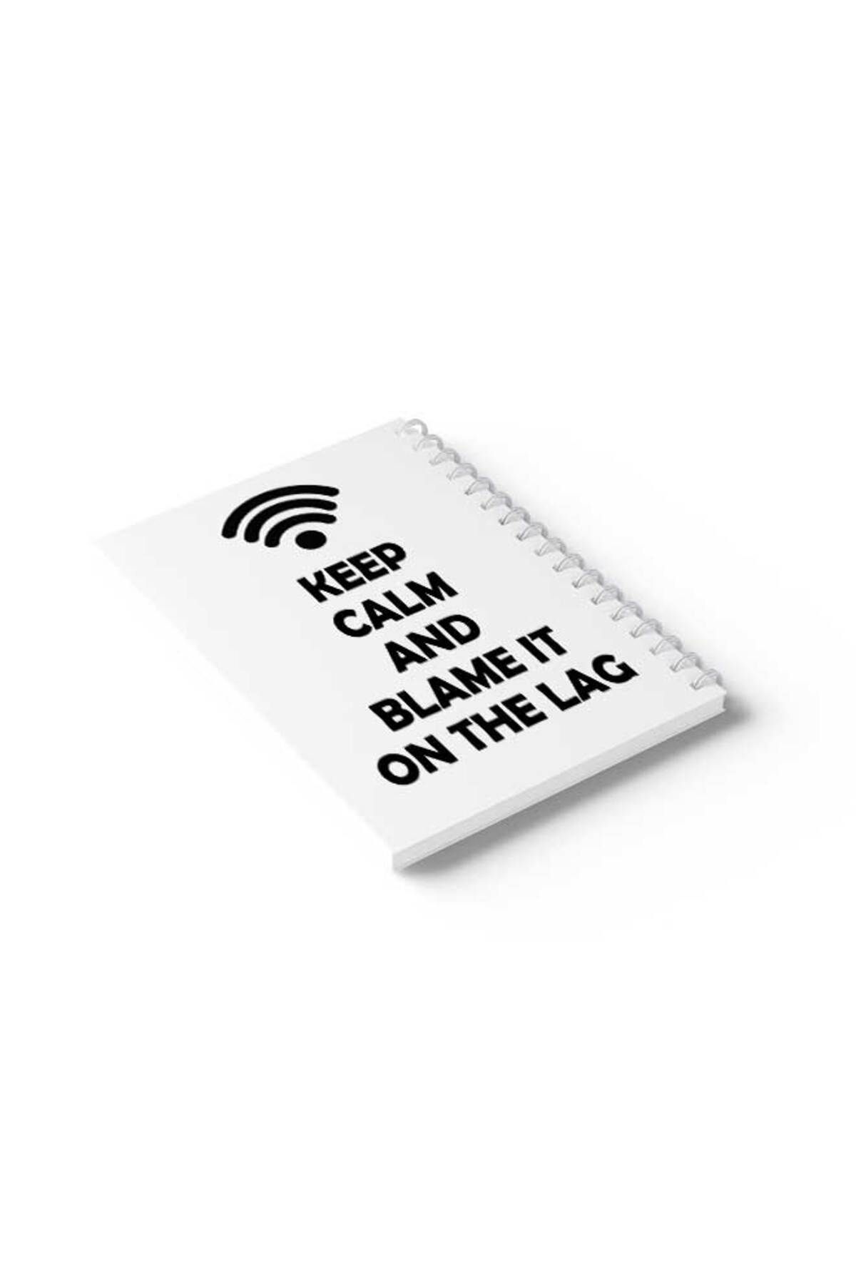 LOWHA-Spiral Notebook with Front and Back Hard Covers Featuring Keep Calm Wi Fi Design 6