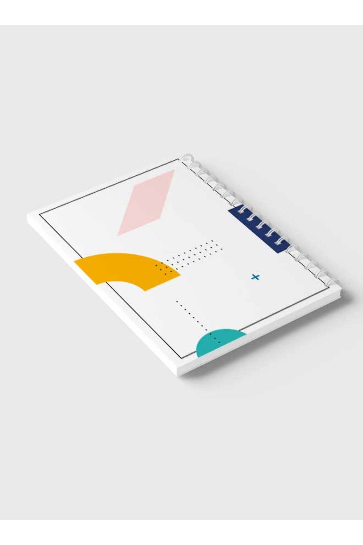 LOWHA-Spiral Notebook with Front and Back Hard Covers Featuring Geometric Design 6