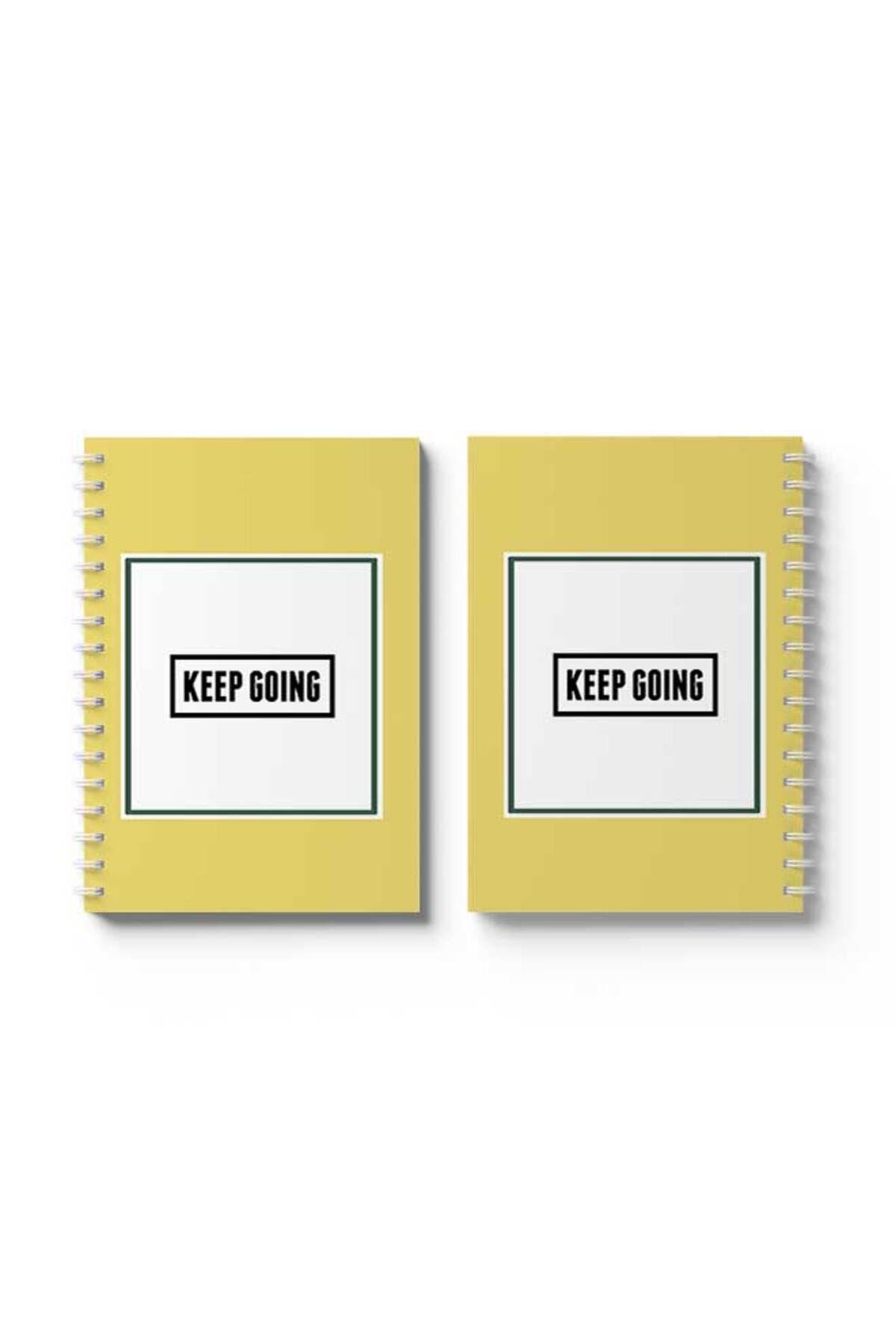 LOWHA-Spiral Notebook with Front and Back Hard Covers Featuring Keep Going Design 4