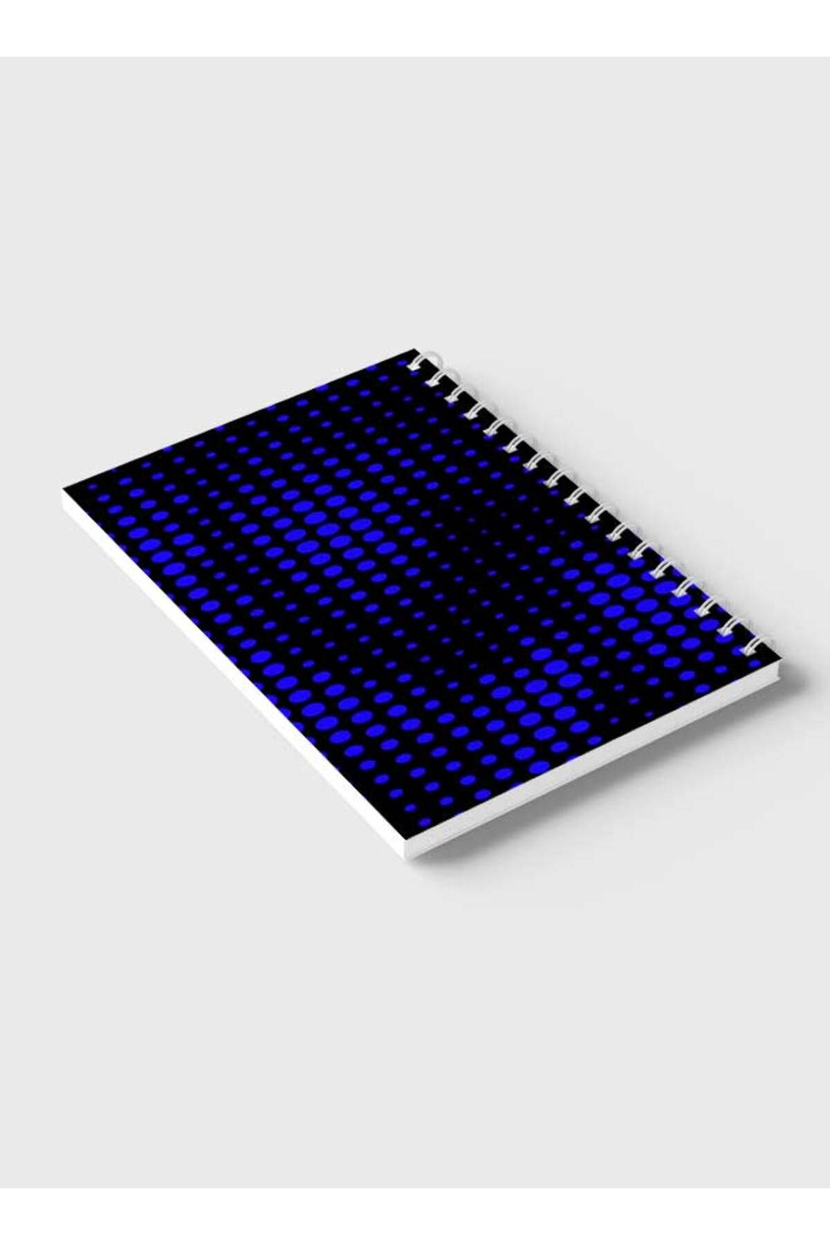 LOWHA-Spiral Notebook with Front and Back Hard Covers Featuring Swirl Halftone Blue Design 6