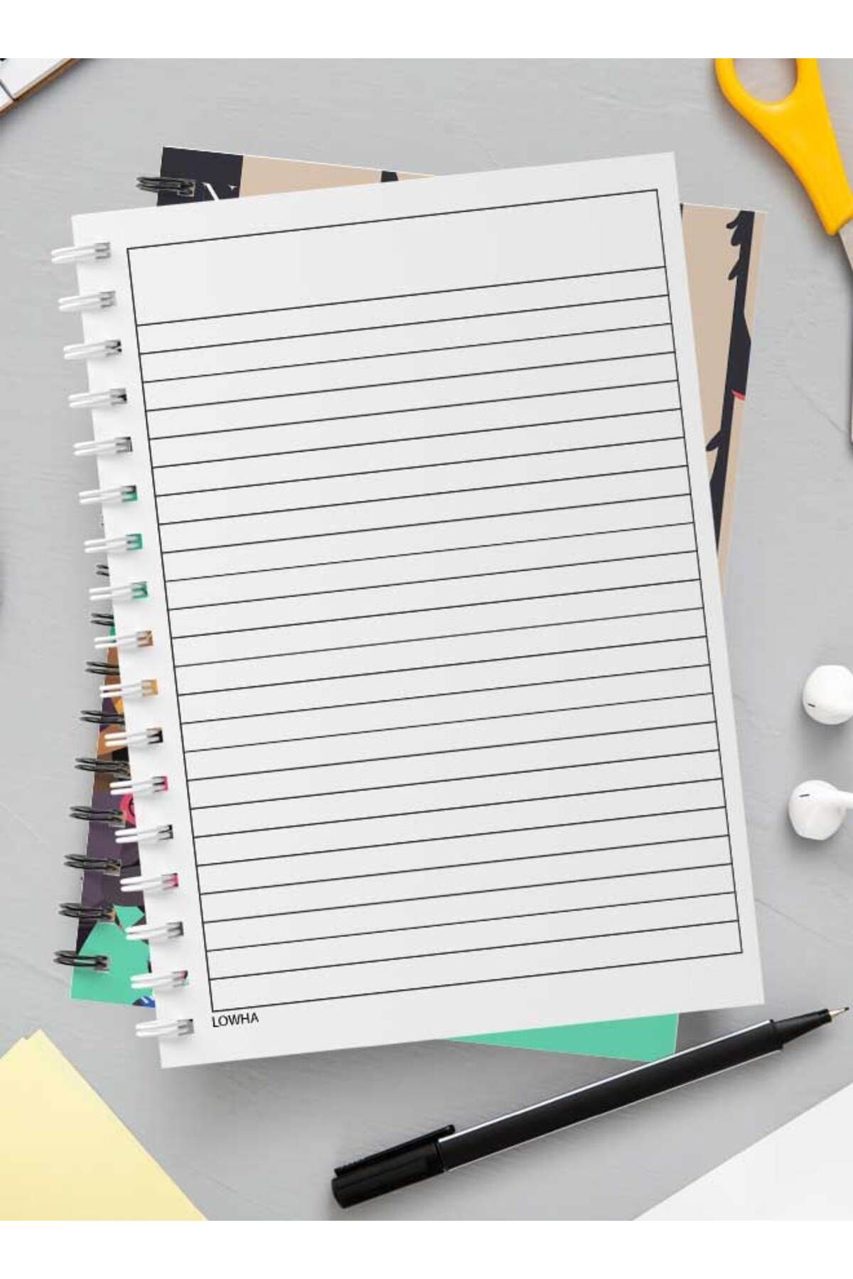 LOWHA-Spiral Notebook with Front and Back Hard Covers Featuring Classical Theme Safari Design 3