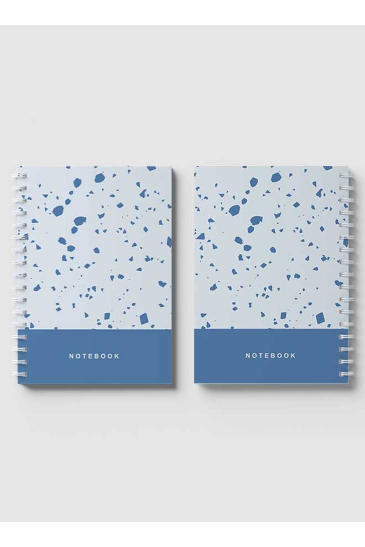 LOWHA-Spiral Notebook with Front and Back Hard Covers Featuring Terrazzo Style Design 4