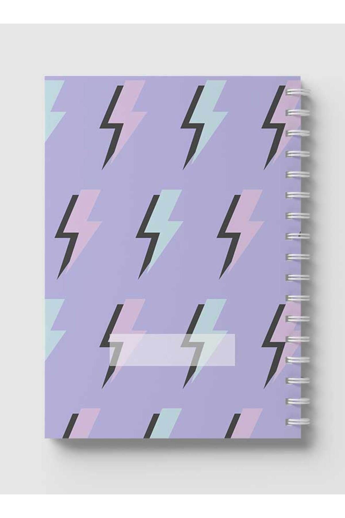 LOWHA-Spiral Notebook with Front and Back Hard Covers Featuring Aesthetic Thunder Colored Design 5