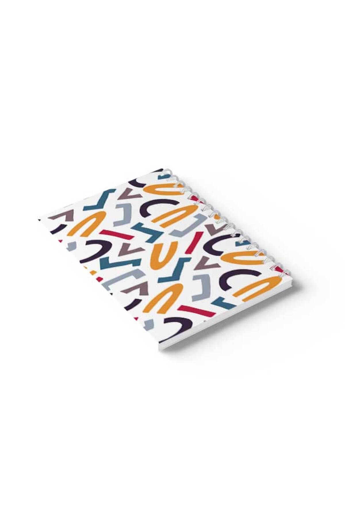 LOWHA-Spiral Notebook with Front and Back Hard Covers Featuring Shapes Design 6