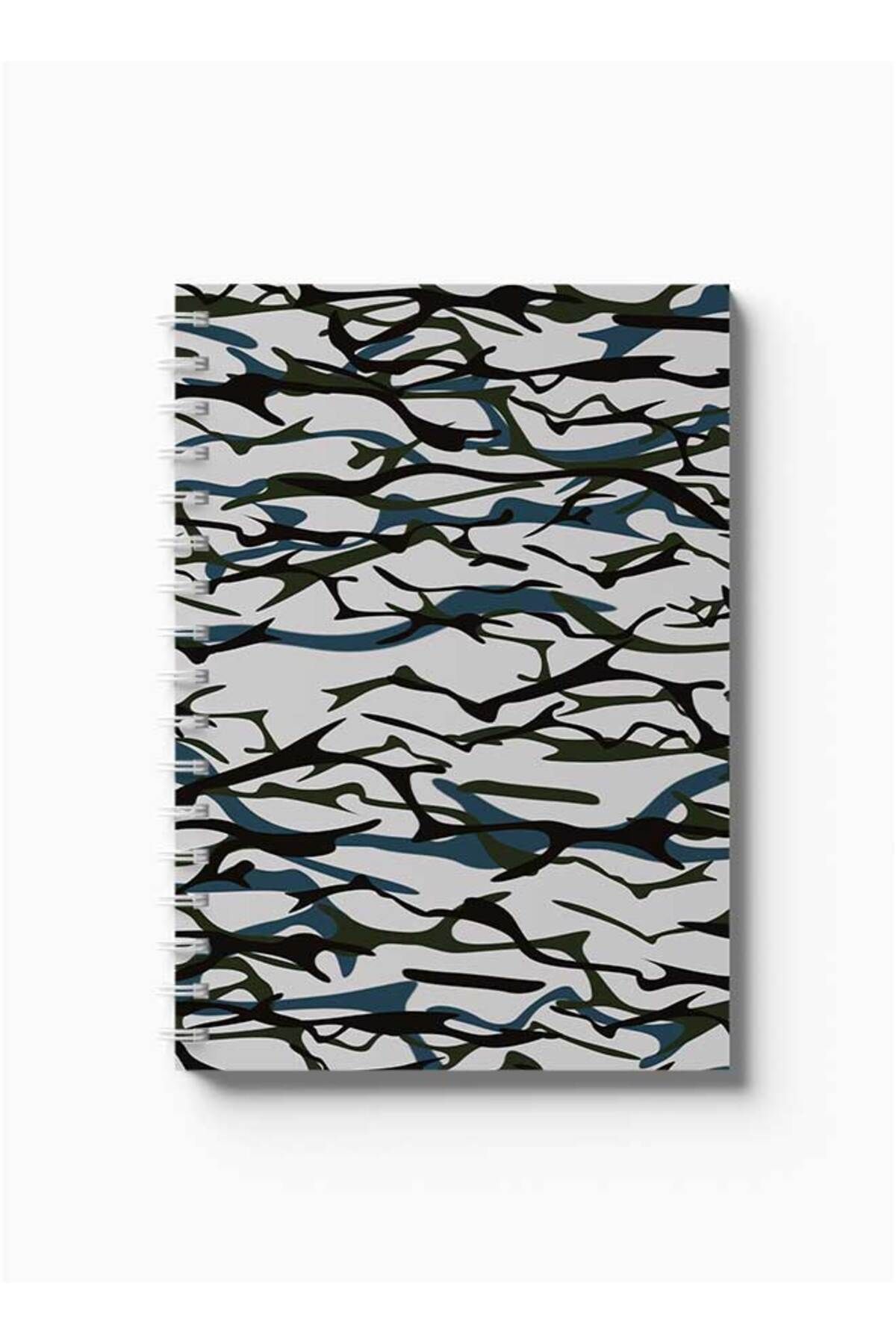 LOWHA-Spiral Notebook with Front and Back Hard Covers Featuring Shapes Design 5